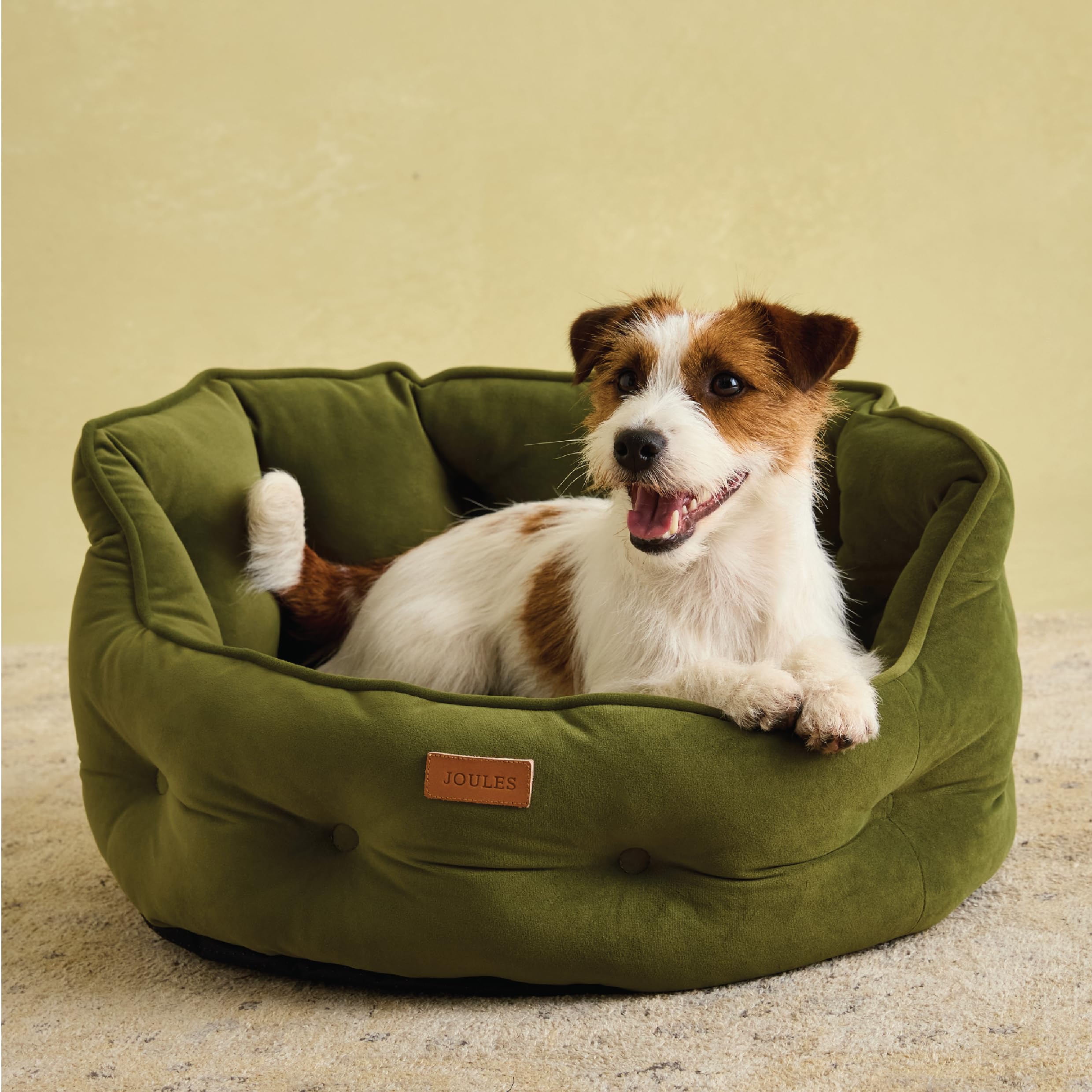 Rosewood X Joules Khaki Chesterfield Pet Bed Small