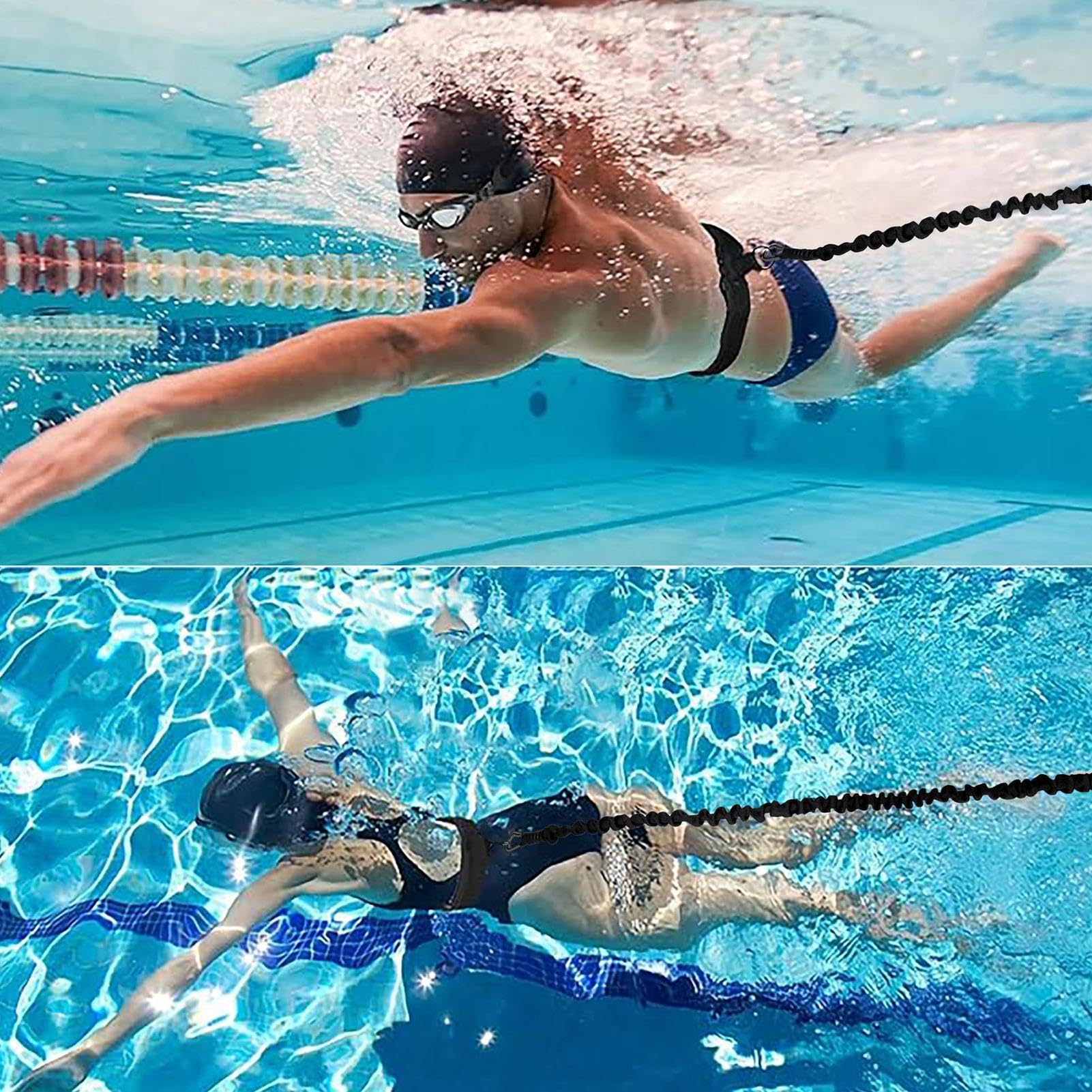 Ceinture de résistance pour natation – Harnais d'exercice aquatique, ceinture de natation pour piscine, pour femmes, hommes, jeunes et adultes, sports nautiques et