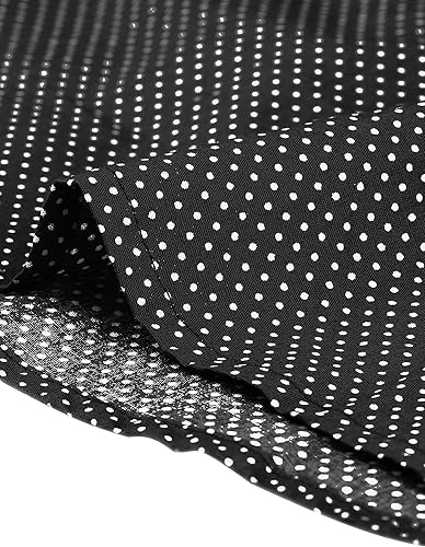 Miniatura 4 de Allegra K Vestido sin mangas de lunares para mujer, vestido camisero con cinturón, vestido vintage con botones