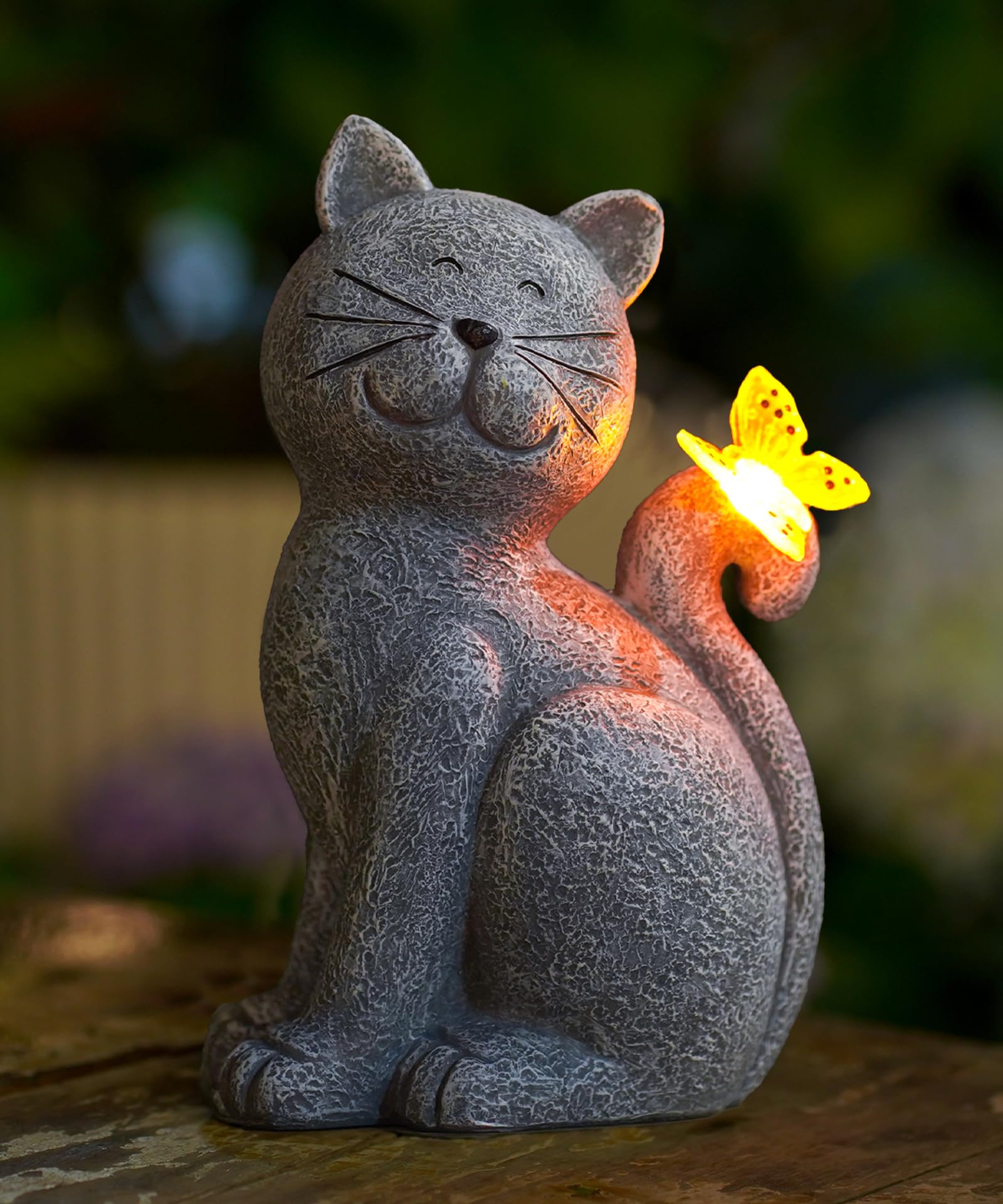 Yeomoo Tiere Figuren mit mit Solar Schmetterling Gartendekov