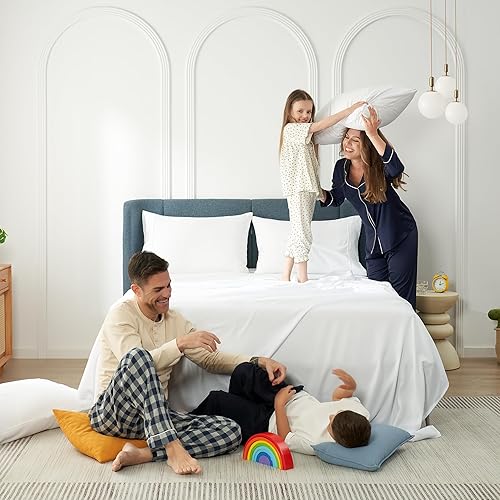 Miniatura 2 de 32651 Juego de sábanas y fundas de almohada de 6 piezas con diseño de hotel de tamaño Queen, sedosas, ultrasuaves, ecológicas, lavable a máquina, de