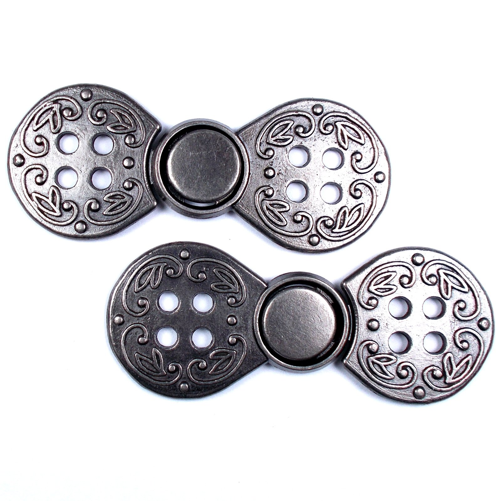 Metal Norwegian Clasps Fasteners 50mm x 20mm Pack of 2 (Silver)