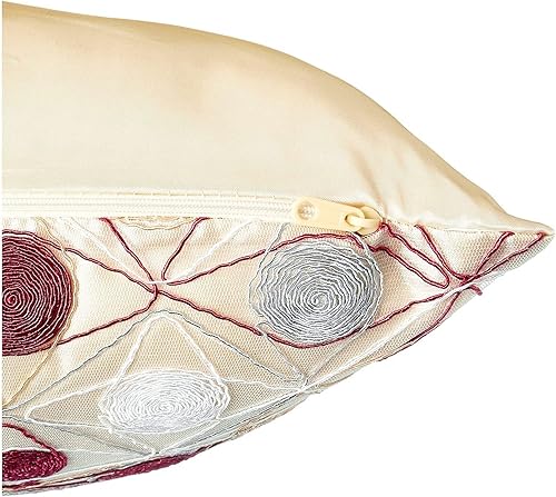 Miniatura 5 de Violet Linen String Art - Patrón de bordado geométrico, poliéster sintético sedoso, dorado, 18 x 18 pulgadas, funda de almohada decorativa