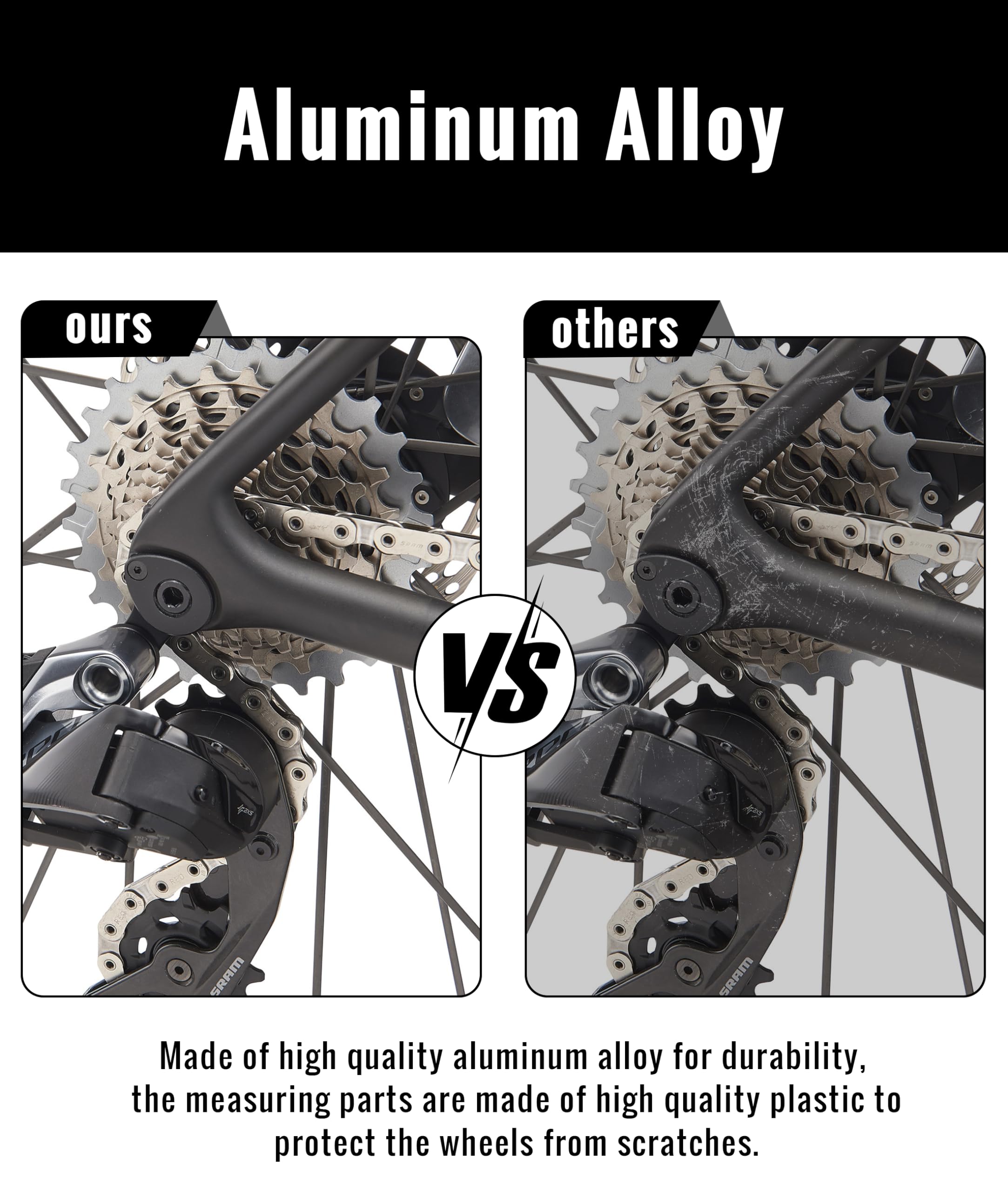 Support D'alignement De Roue De Vélo - Pliable En Aluminium - Pour Moyeu Avant 100 Mm Et Arrière 135 Mm