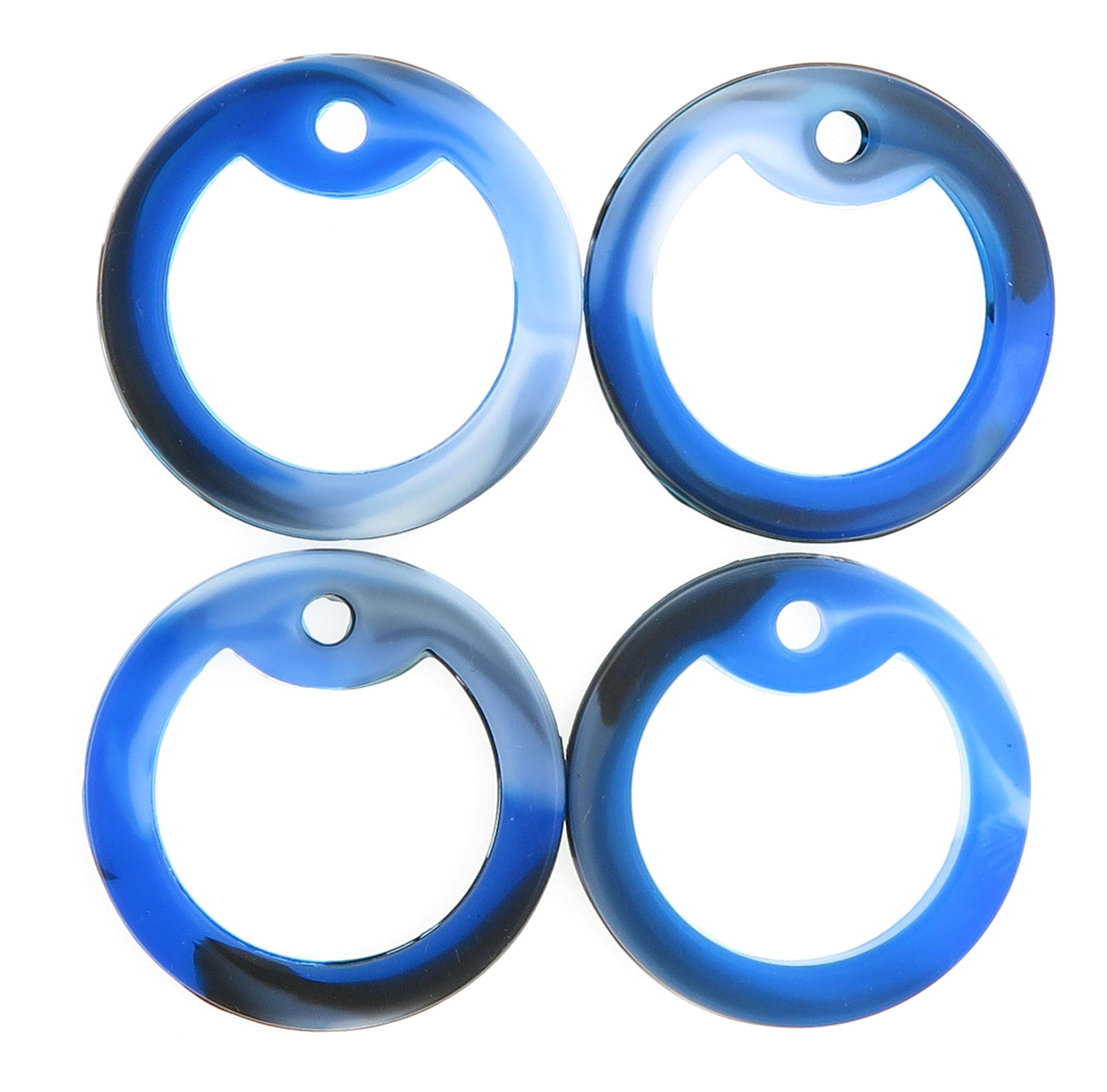 Blue Camo Silicone Military Army Navy Air Force Marines Dog Tags Rubber Silencers - Pack of 4