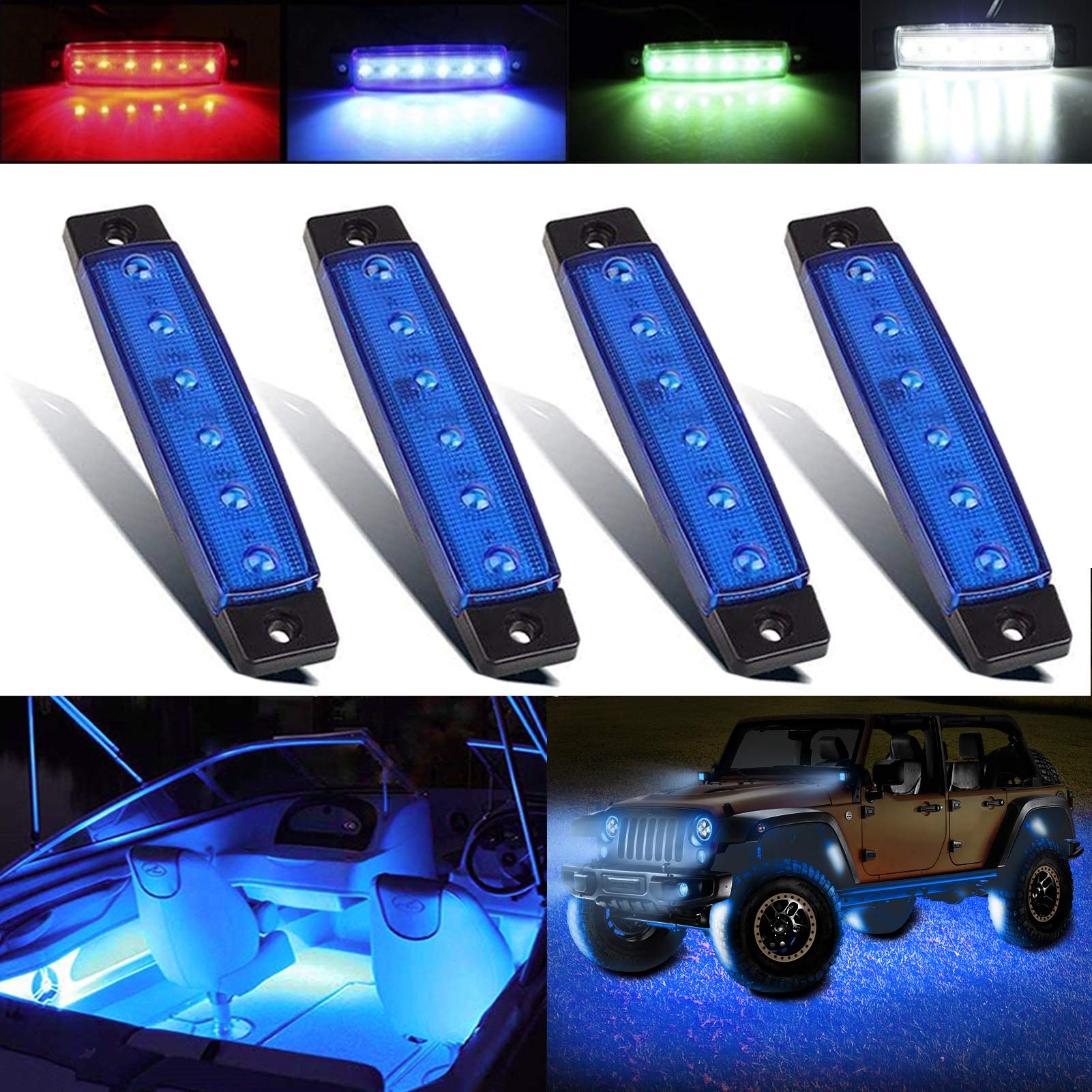 Buy HONG 111 Led Rock Lights, Car Strip Lights, Wheel Well Lights, Led