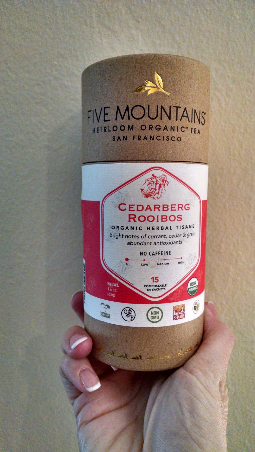 Five Mountains Organic Cedarburg Rooibos, 15 nonGMO CaffeineFree Tea Bags