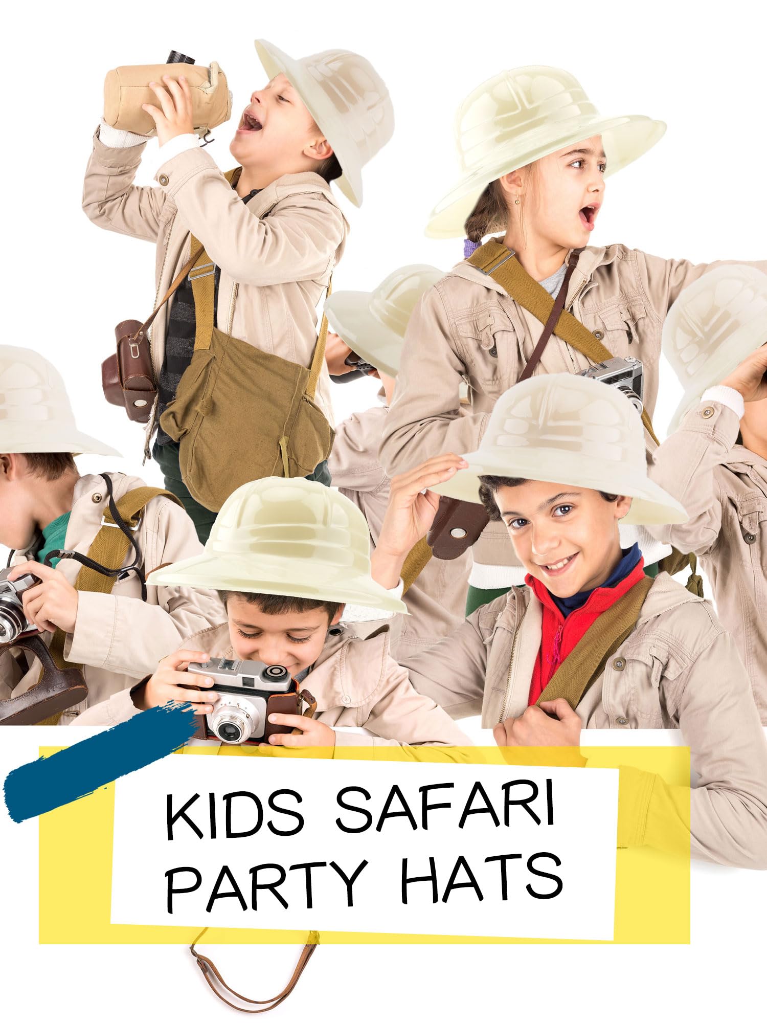 Confezione da 56 cappelli da festa Safari per bambini – cappelli da ricerca della giungla in plastica per ragazzi e ragazze – perfetti per Halloween, compleanni e feste di avventura