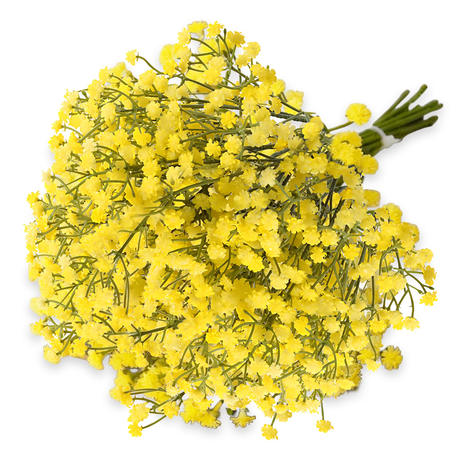 CENCERY 10 Stems Yellow Artificial Flowers, Faux Gypsophila Babys Breath Spray, Fake Flower Bouquet for DIY Crafts, Table Centrepieces and Party Decorations — image 1