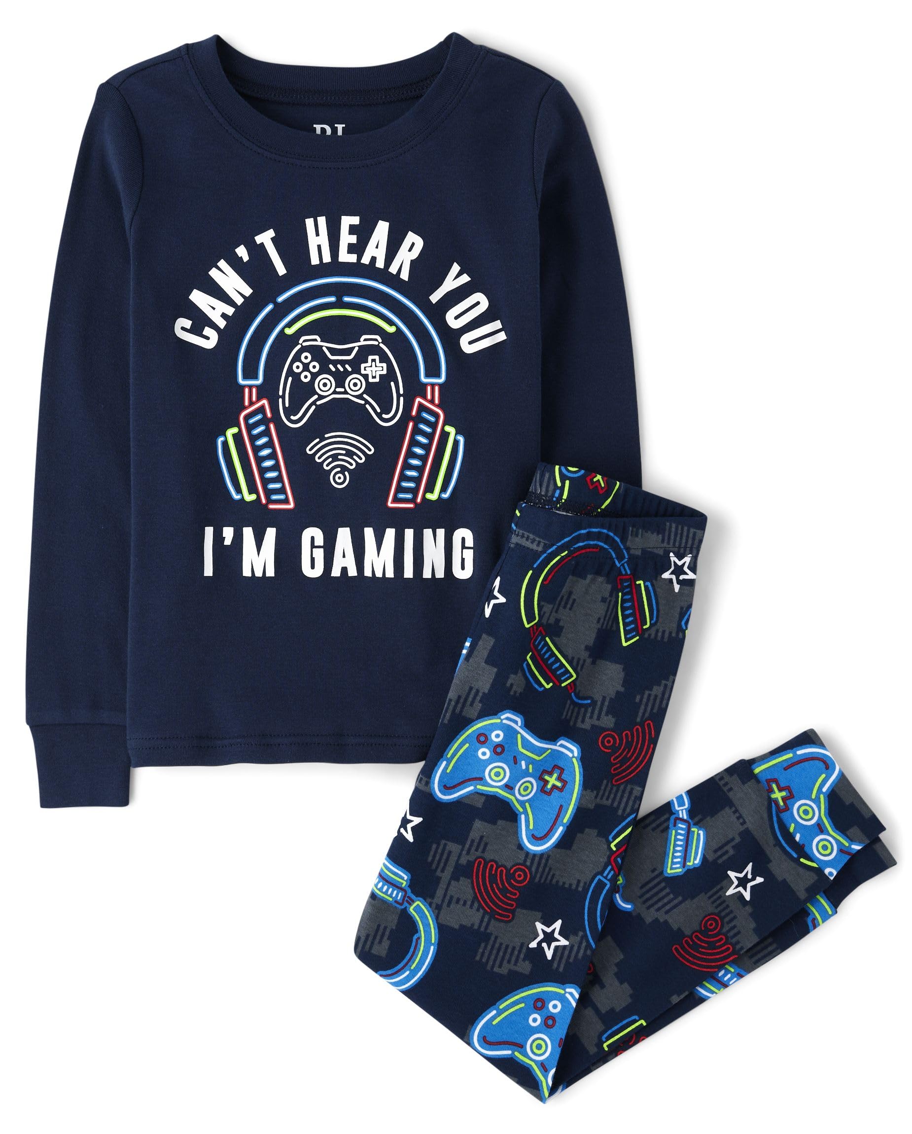 The Children's Place boys 100% Cotton Long Sleeve Top and Pants,2 Piece Pajama Set