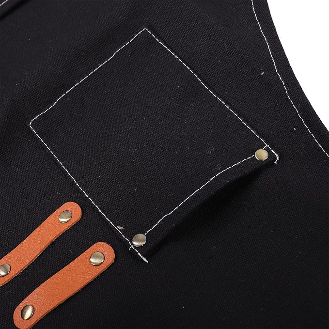 Delantal resistente de lona con tirantes cruzados ajustables miniatura 9
