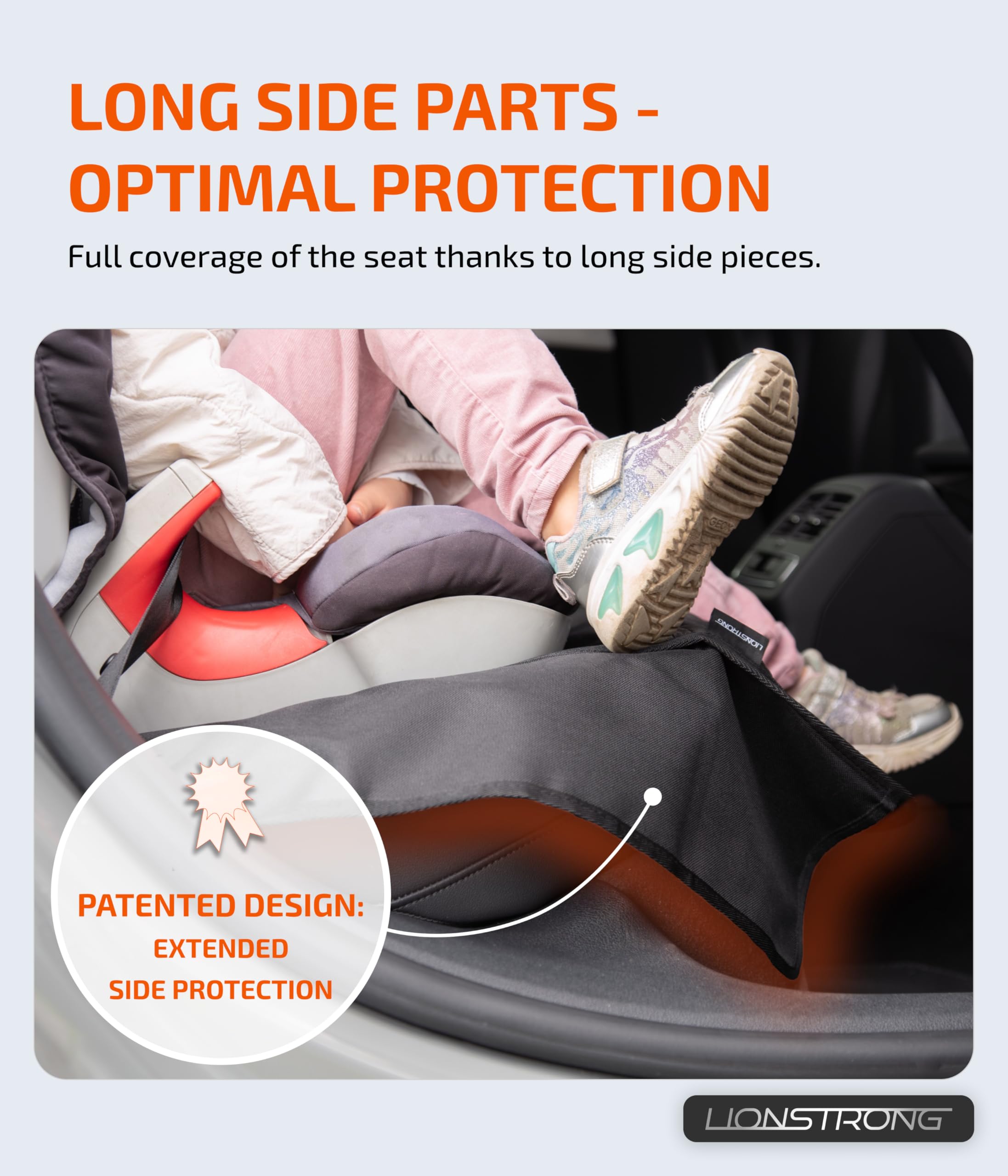 Kinderstoelonderlegger, EXTRA bescherming, autostoelbeschermer, Isofix, waterafstotend, stoelbeschermer voor in de auto, universeel compatibel, zwart