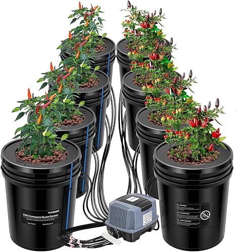 VIVOSUN DWC Hydroponics Grow System with Top Drip Kit, 5-Gallon