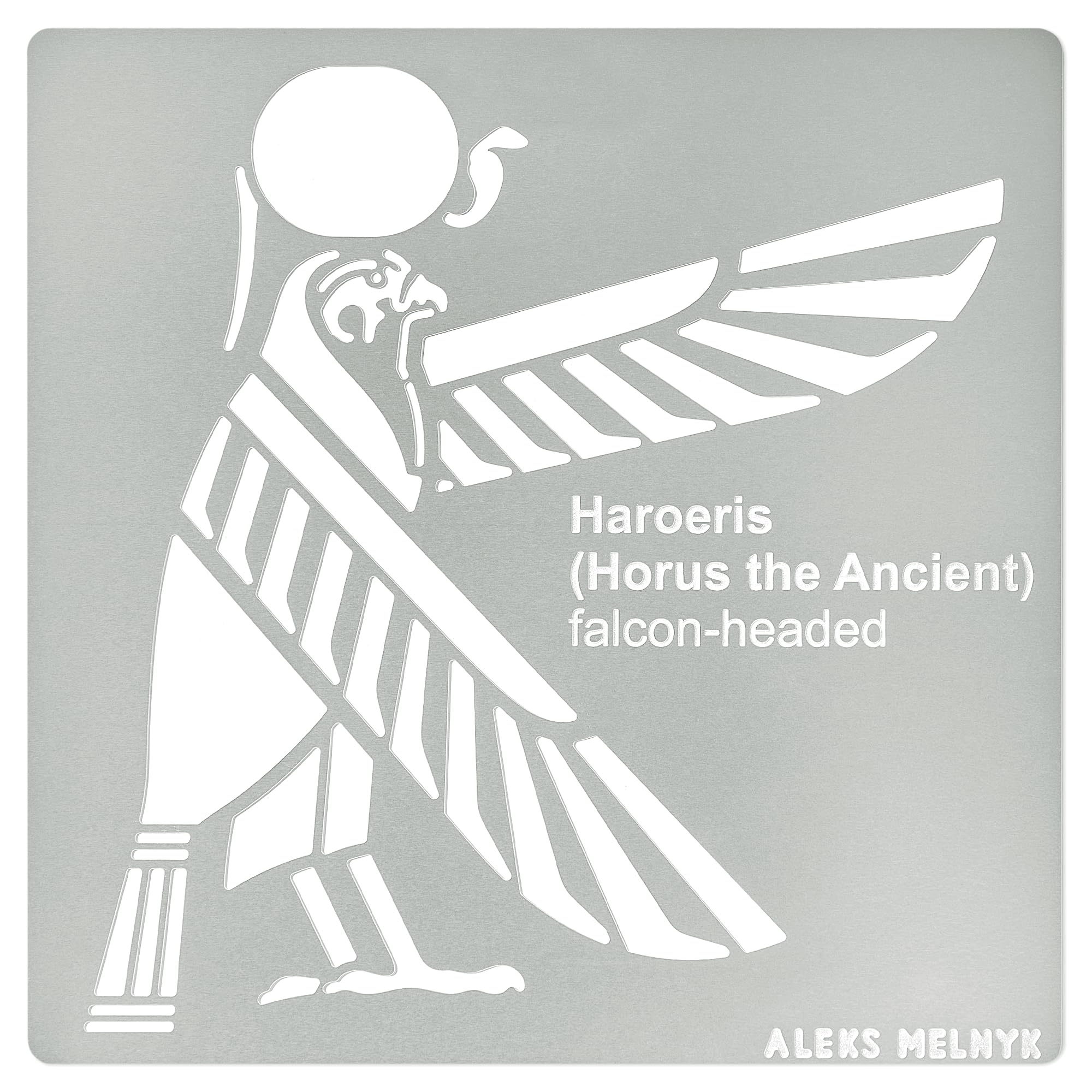 Aleks MelnykNo.443 Metal Stencil, Ancient Egypt, Haroeris, Horus The Ancient, Scarabaeus, Egyptian Religion, Small Stencil, 1 PCS, Template for Wood Burning, Engraving, Crafting, Scrapbook