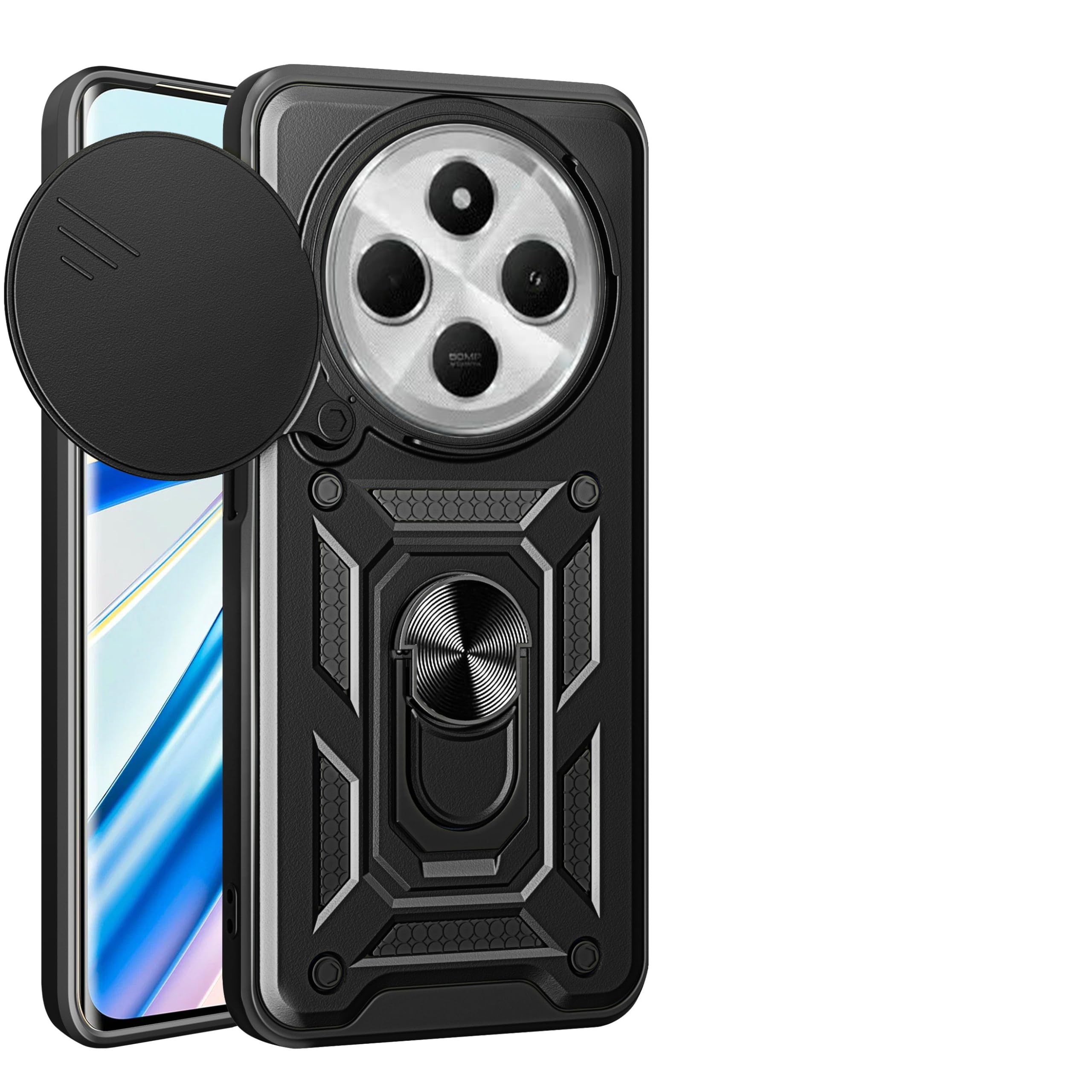 Kukoufey Compatible with Xiaomi Redmi 14C 4G Case Cover,with Slide Camera Lens Cover Compatible with Xiaomi Redmi 14C 4G 2409BRN2CA 2409BRN2CL