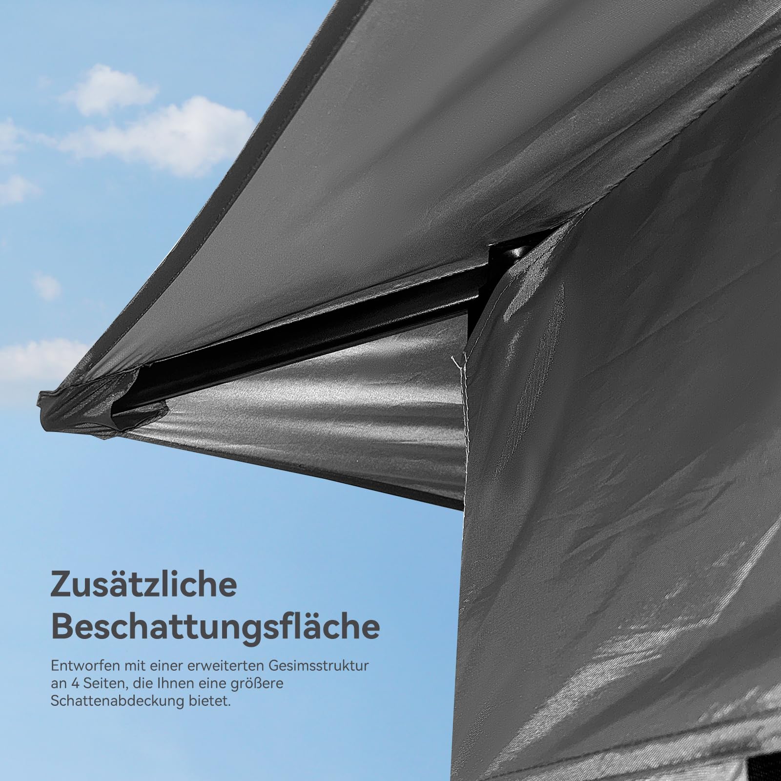 ARTETHYS Pavillon Faltpavillon 3x3 Wasserdicht Stabil Winterfest, Pop Up Pavillon mit 4 Moskitonetz, Höhenverstellbar Faltbar Gartenzelt, Doppeldach Gartenpavillon UV-Schutz 50+, Festzelt mit Tasche