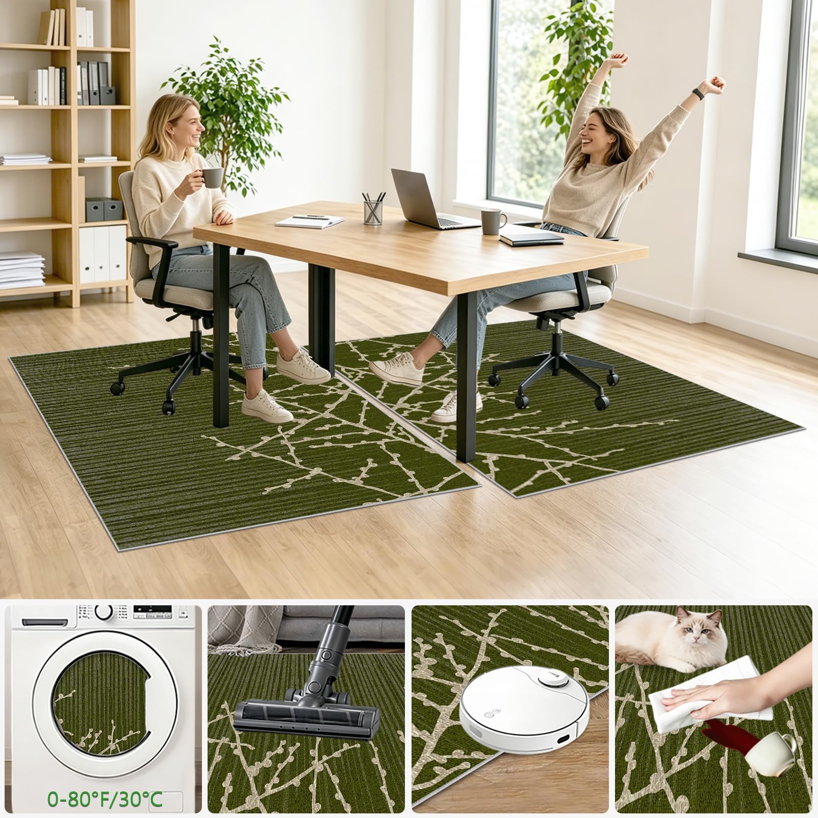 Alfombra Protector Suelo Silla Ruedas Alfombra Silla Ruedas Gaming Alfombra Silla Gaming Protector Suelo Protector Suelo Silla Suelo Duro Alfombrilla Protectora para Suelo Verde 100x130cm