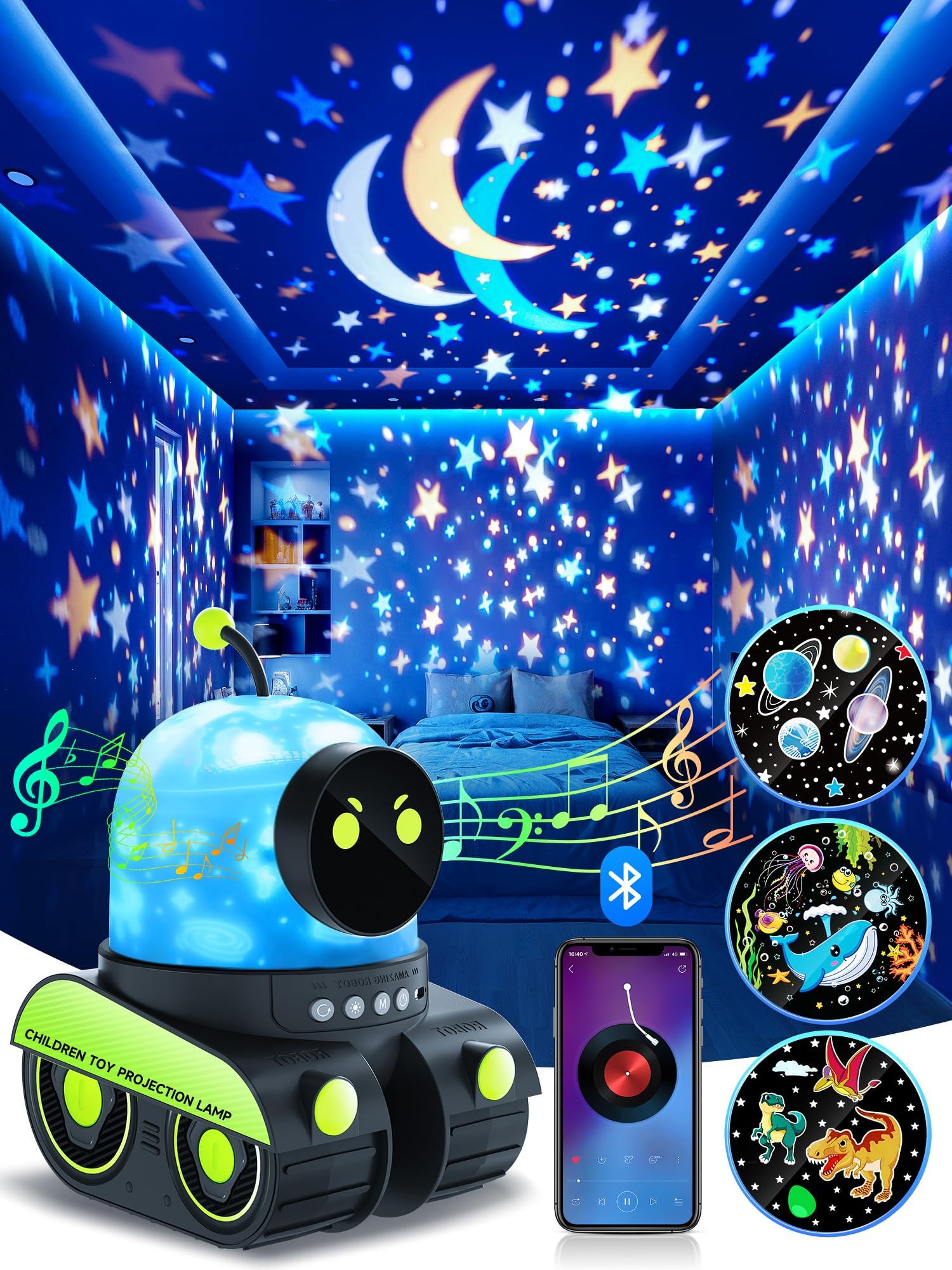 MIANTANG 360° Rotating Night Light Star Projector for Kids