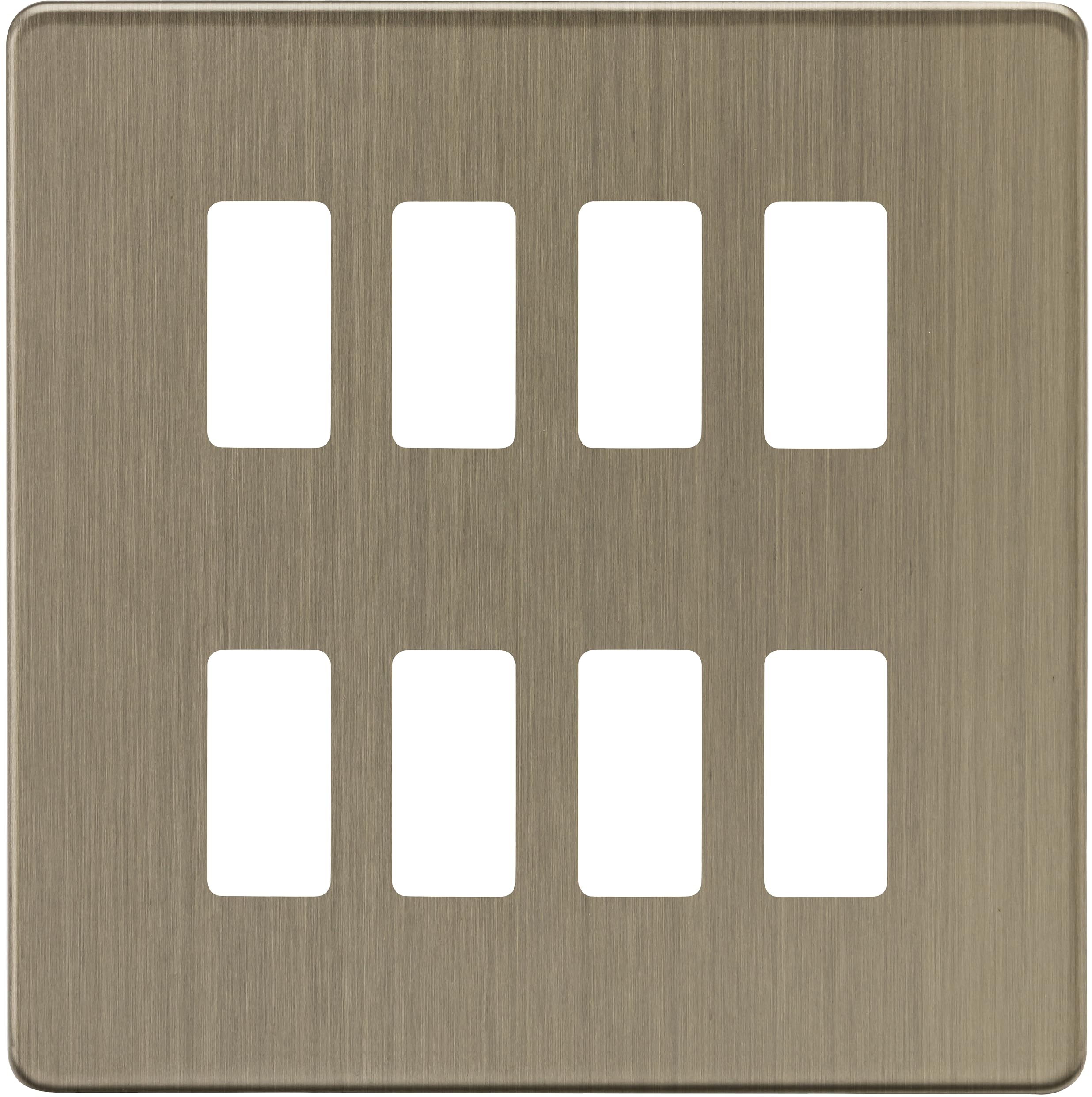 Knightsbridge Antique Brass 8G Grid Faceplate
