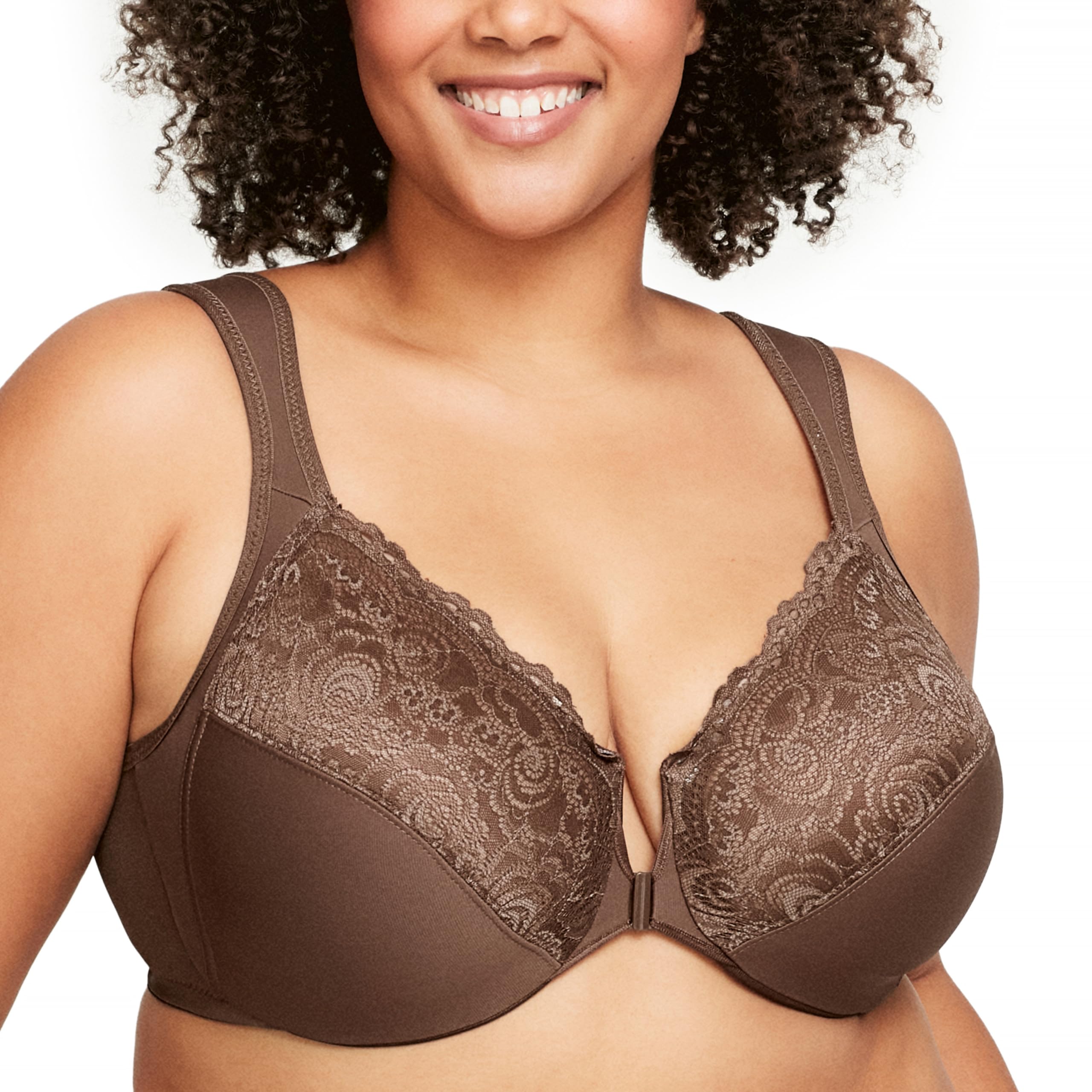 GlamoriseWomen's Wonderwire Front-closure Bra Underwire #1245
