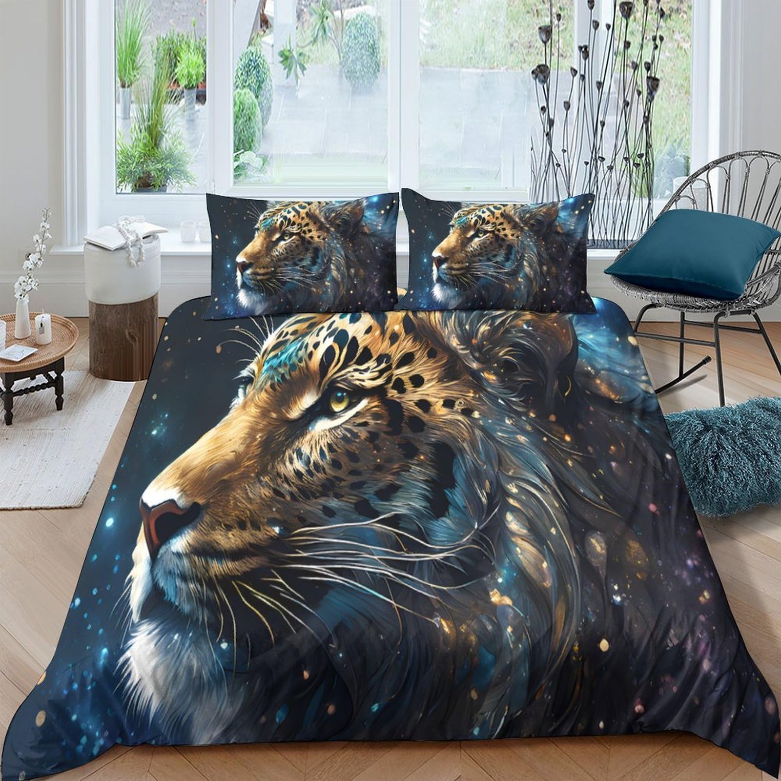 Ctjqhvkz Style-8 3D Printed Wild Leopard Fitted Sheet Microfiber Soft Breathable Night Jungle Mattress Cover For Bedroom Decor Single（135X200cm）