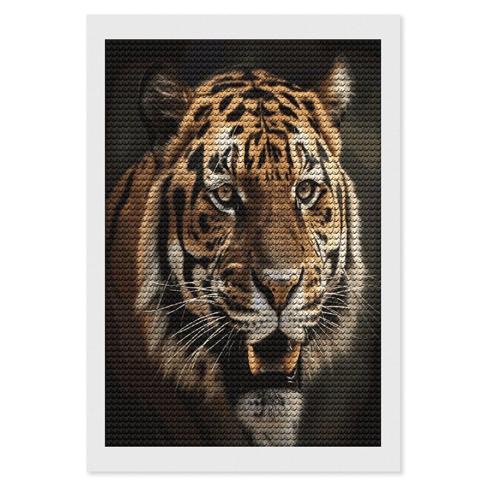 FekiLoot Tiger Diamond Art Kits for Adults Diamond Painting Kits for Beginners DIY Diamond Art Kits Round Full Drill Diamond Dot Gem Painting for Home Wall Decor Gift 8"x12"