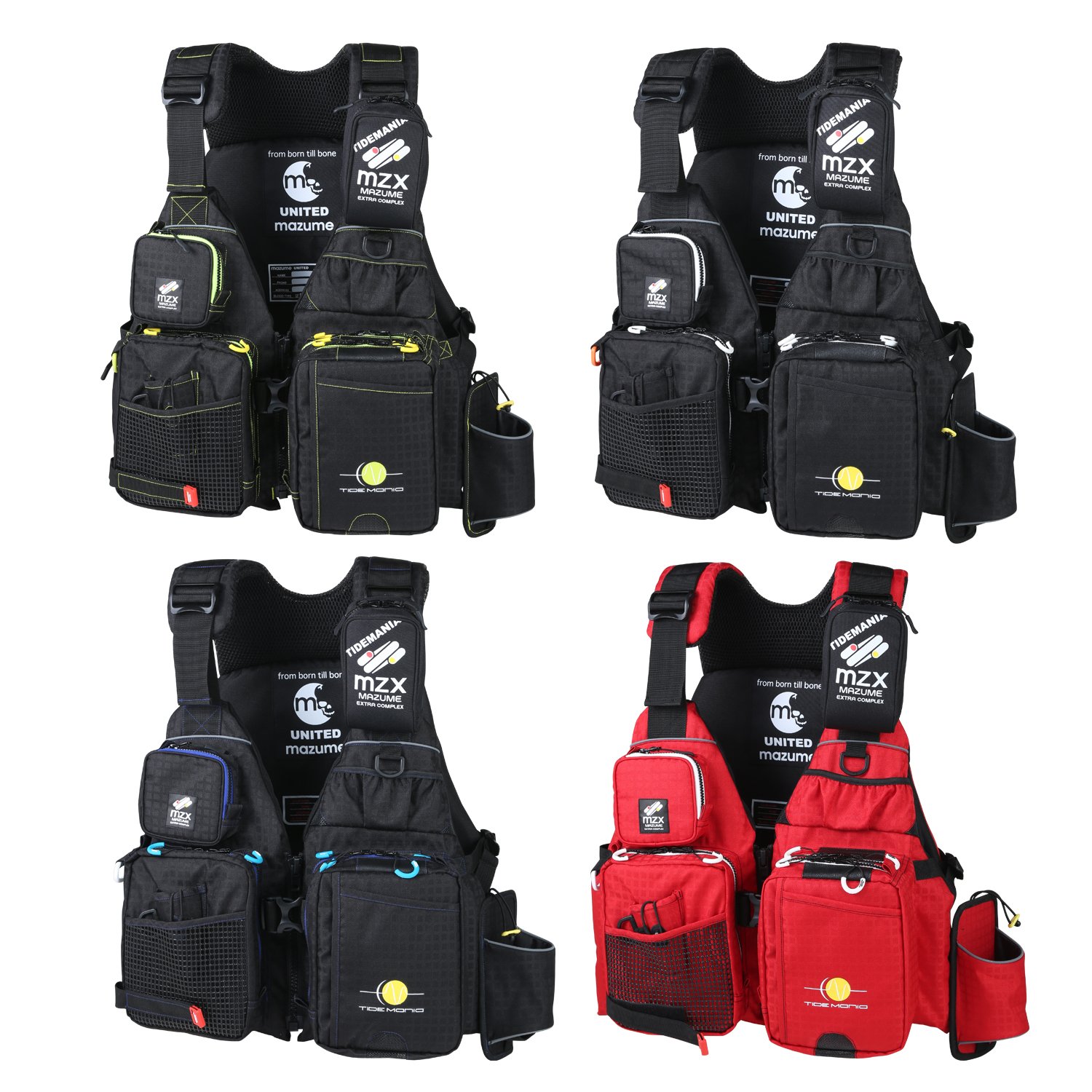 MAZUME MZXライフジャケット ブラック×ライム マズメ MZX タイドマニアライフジャケット MZXLJ-089 ブラック