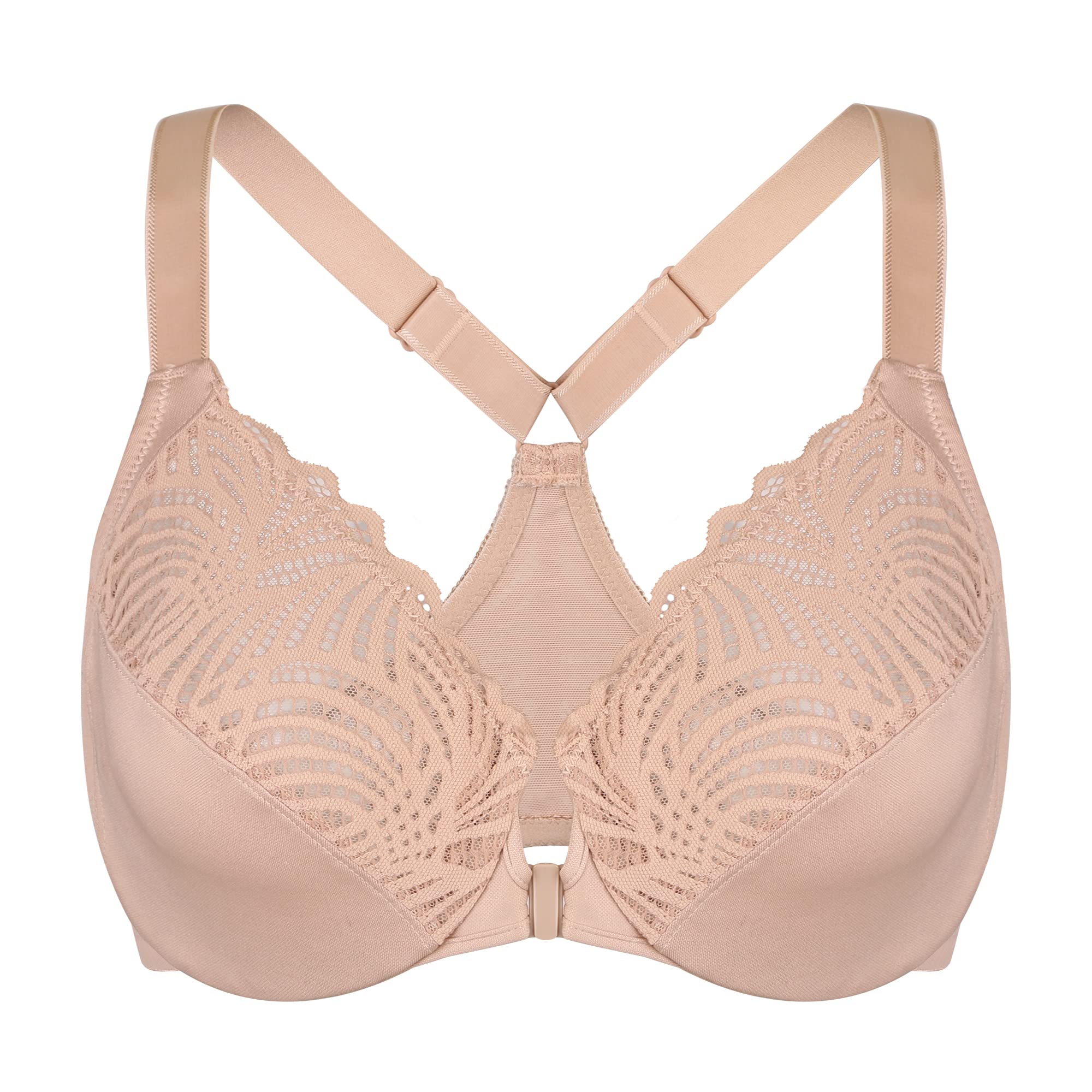 DotVol Sujetador de mCierre Frontal de T-Back (Beige,95D)