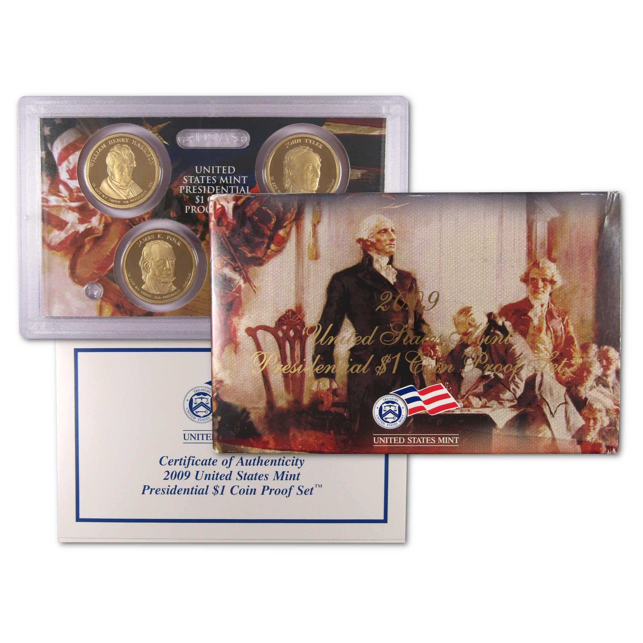 2009 Presidential Dollar Proof Set U.S. Mint Packaging OGP COA at