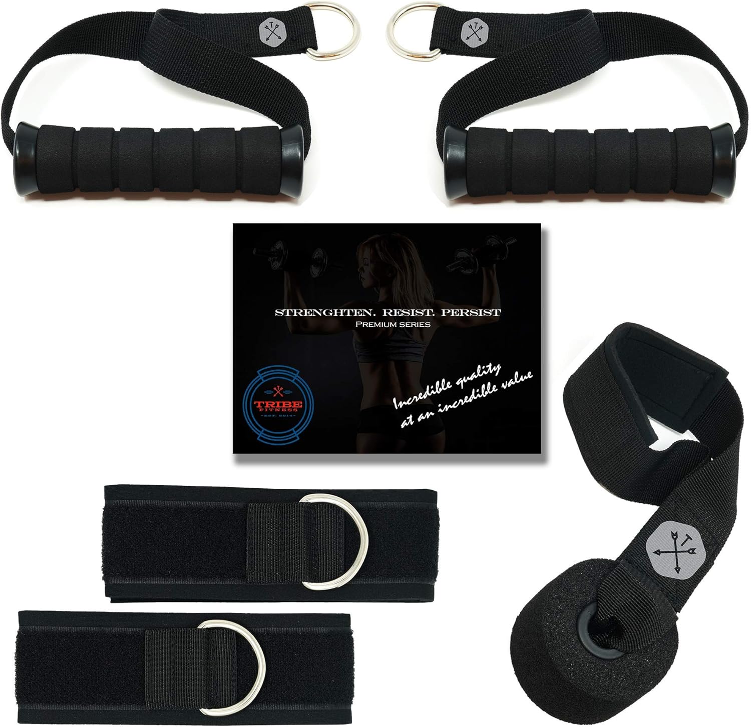 Tribe Armband + 16-Piece Resistance Band Set (150LB Tube Bands + 4 Heavy Duty Loop Bands)