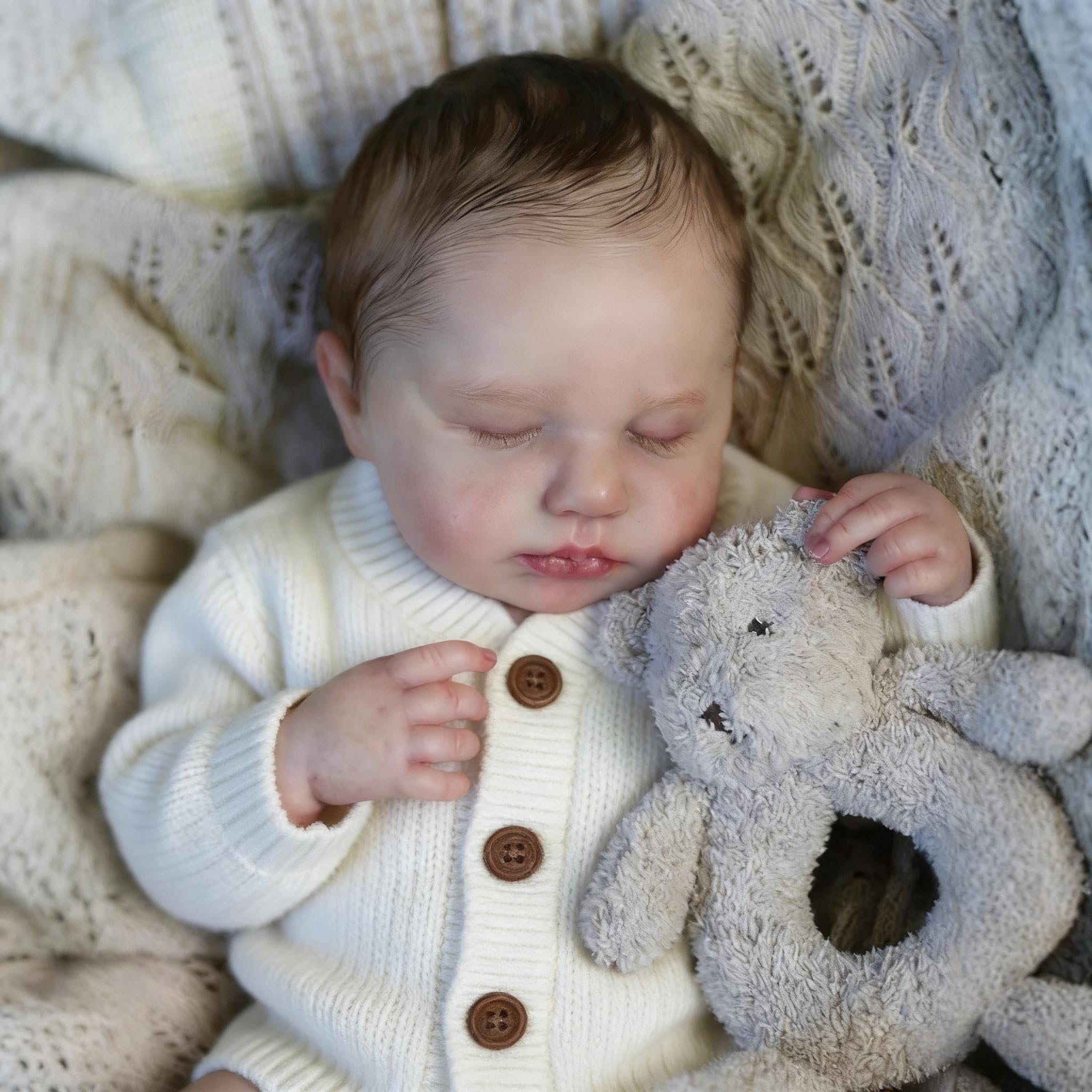 Anano Reborn Baby Dolls Silicone Full Body Boy 20 Inch Realistic Baby Doll Full Silicone Lifelike Newborn Babys Doll Floppy New Born Real Life Like Babys Dolls Fully Body Washable - Image 2