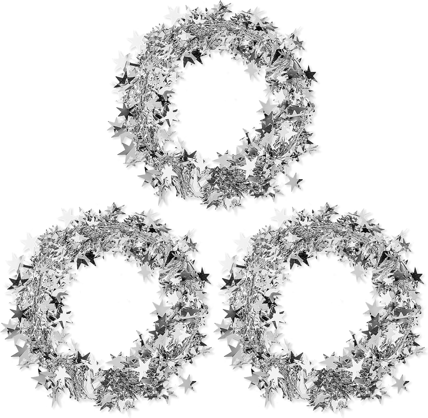 3 Roll Star Tinsel Garland, Garland Christmas Decorations