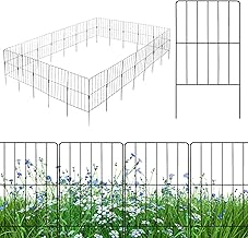 GOPLUS Pack of 25 Metal Garden Fence, 60 cm High, Plug-In Fence, Complete Set, Metal Fence, Pond Fence for Dogs, Garden