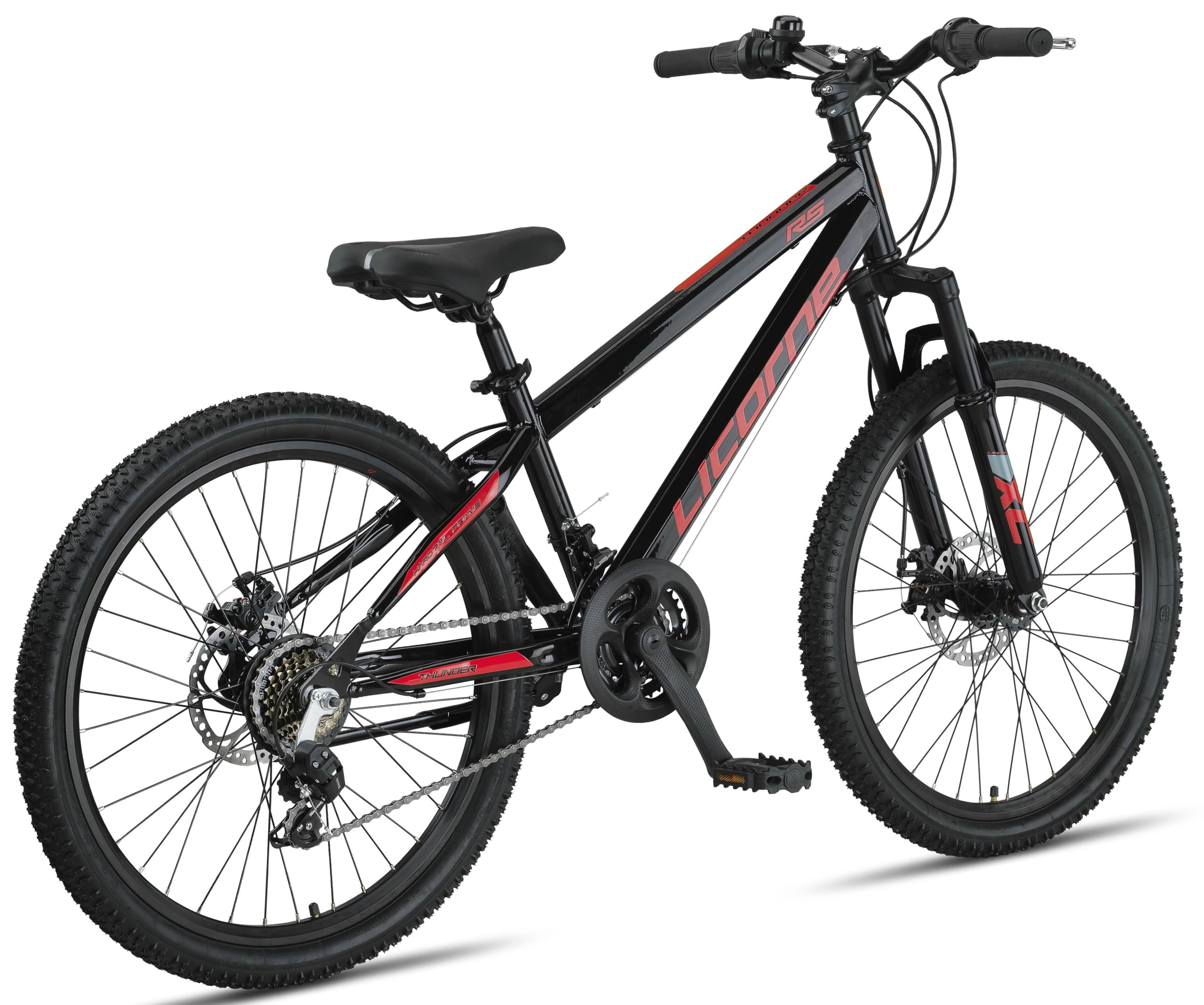 Licorne Bike Bicicleta de montaña Thunder Premium en 20, 24, 26, 27,5 y 29 pulgadas, para niñas, niños, hombres y mujeres, freno de disco