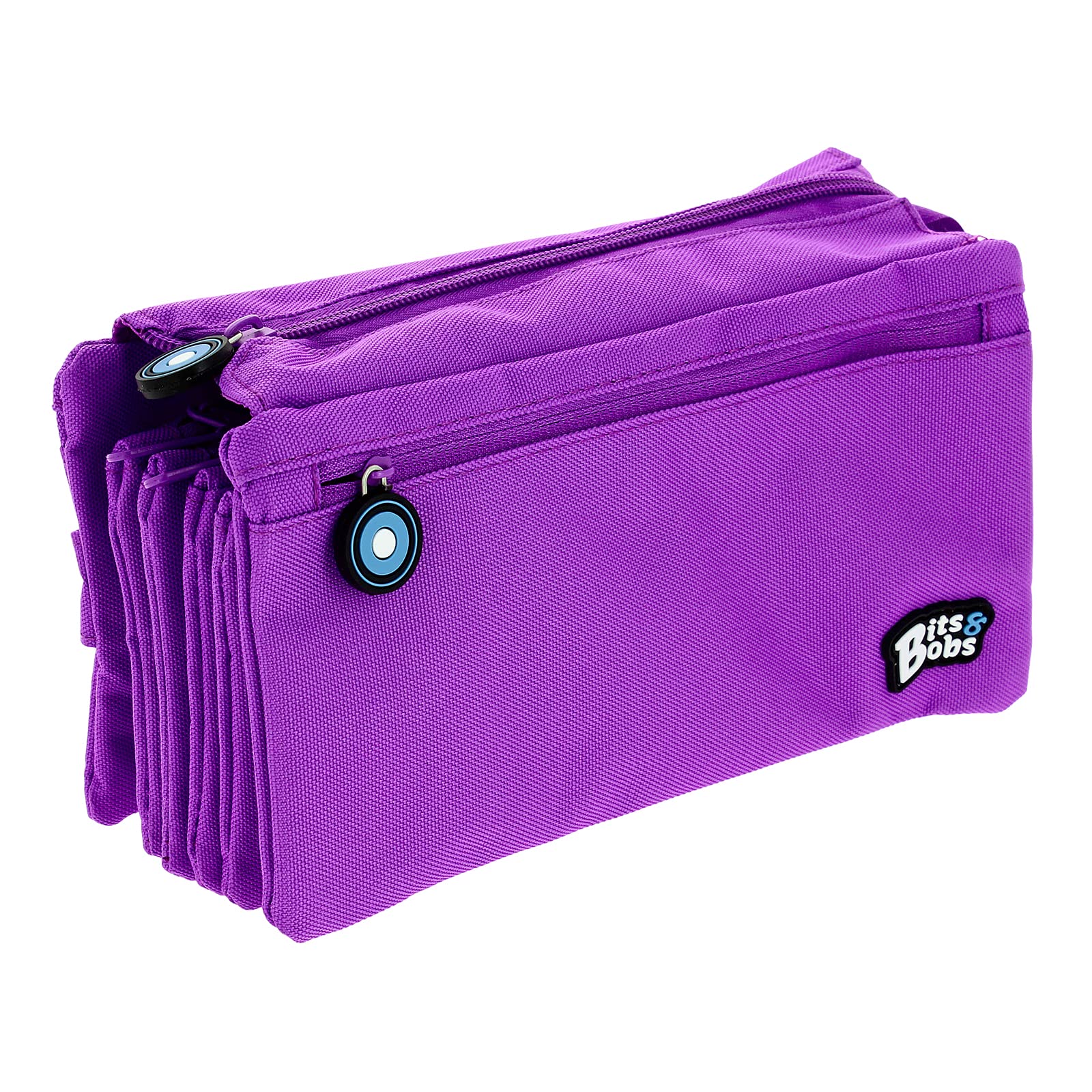 PracticDomus Estuche Portatodo Cuádruple con 4 Cremalleras para Material Escolar (Violeta)