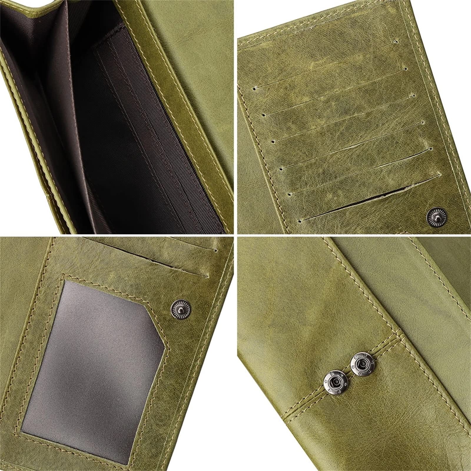 Damskie długie etui na karty RFID etui na telefon portfel portfele dla kobiet, ZIELONY, 18x10x2.5cm, Klasyczny