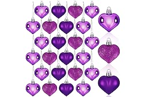 24 Pcs Valentine's Day Heart Ornaments