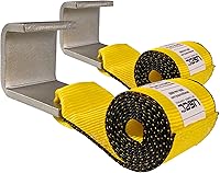 Vista 11 de US Cargo Control Correas de cabrestante de contenedor de volteo de 4" x 5' con gancho plano y extremo de bucle cosido (paquete de 12), límite