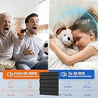 Vista 2 de Paquete de 12 paneles acústicos con autoadhesivos, paneles de espuma de alta densidad a prueba de sonido de 12 x 12 x 0.4 pulgadas para paredes