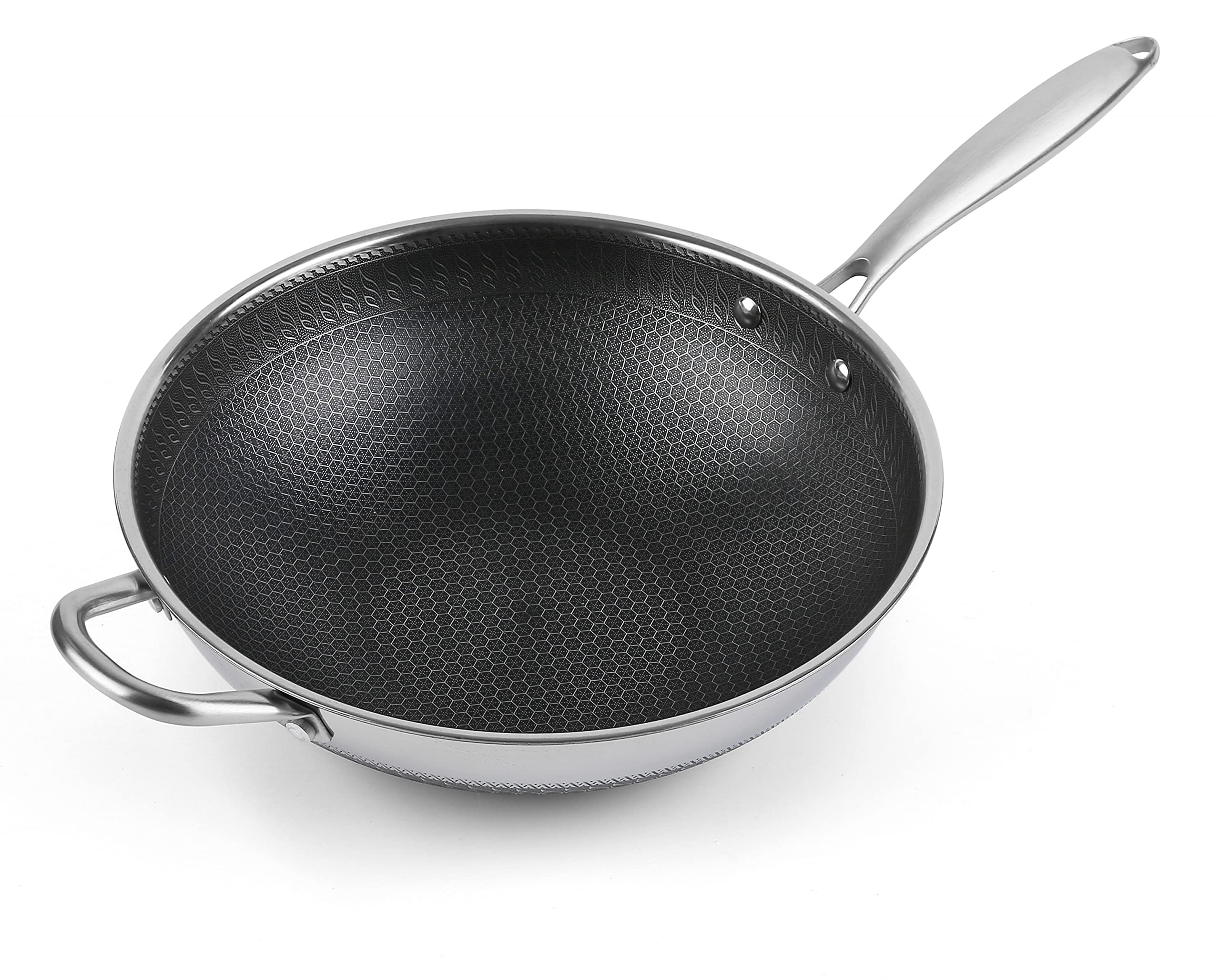 Buy Wsaikis Dual Stainless Steel Wok with Nonstick Coating