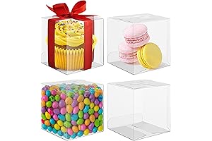 3x3 Clear Plastic Favor Boxes - Pack of 50