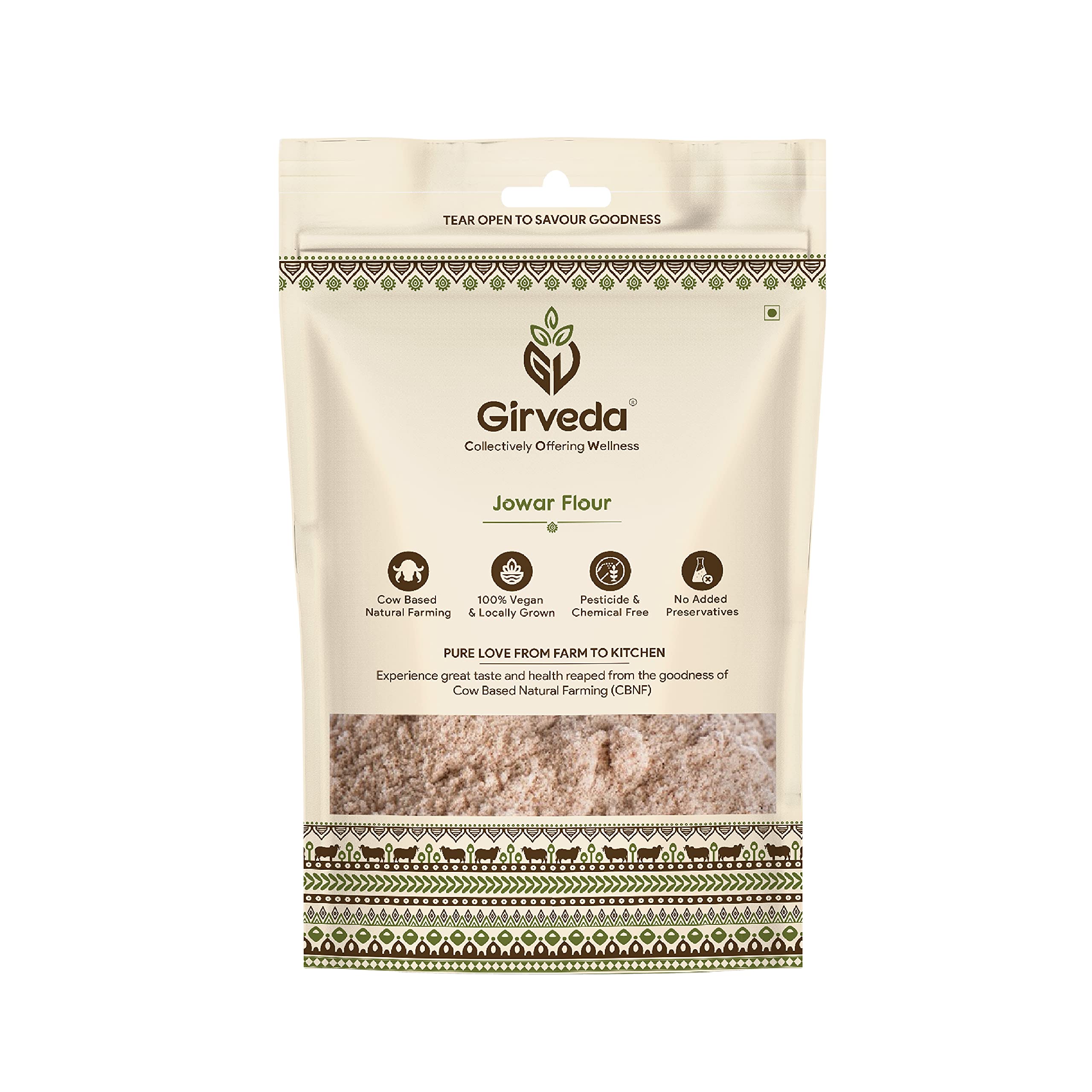 Girveda 500gm Jowar Flour Cow Based Natural Farming Product From GIR (B09B7FPY3V) Amazon Price History, Amazon Price Tracker