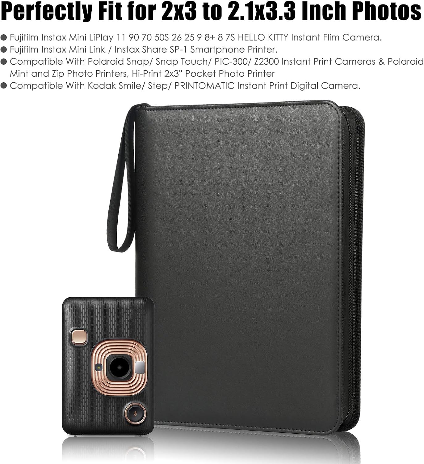 Veicevol 540-Pocket 2x3 Photo Album for Instax Mini and Polaroid, Black image 2