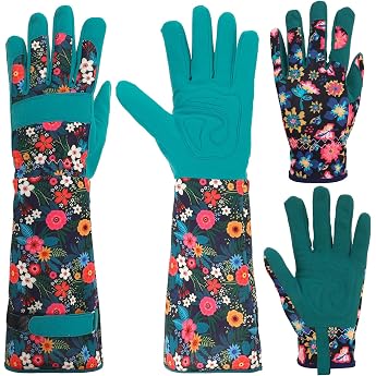 2 Pairs of Gardening Gloves for Women Long and Short Thorn Resistant and Puncture Resistant Work Gloves for Gardening Housework Forearm Protection from Thorns Garden Gifts for Women Flower