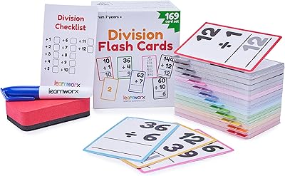 Division Flash Cards 3rd Grade 4th 5th and 6th â€“ 169 Math Flashcards â€“ All Facts 1-12 - Learn Division for Kids - for Ages 6, 7, 8, 9 and 10