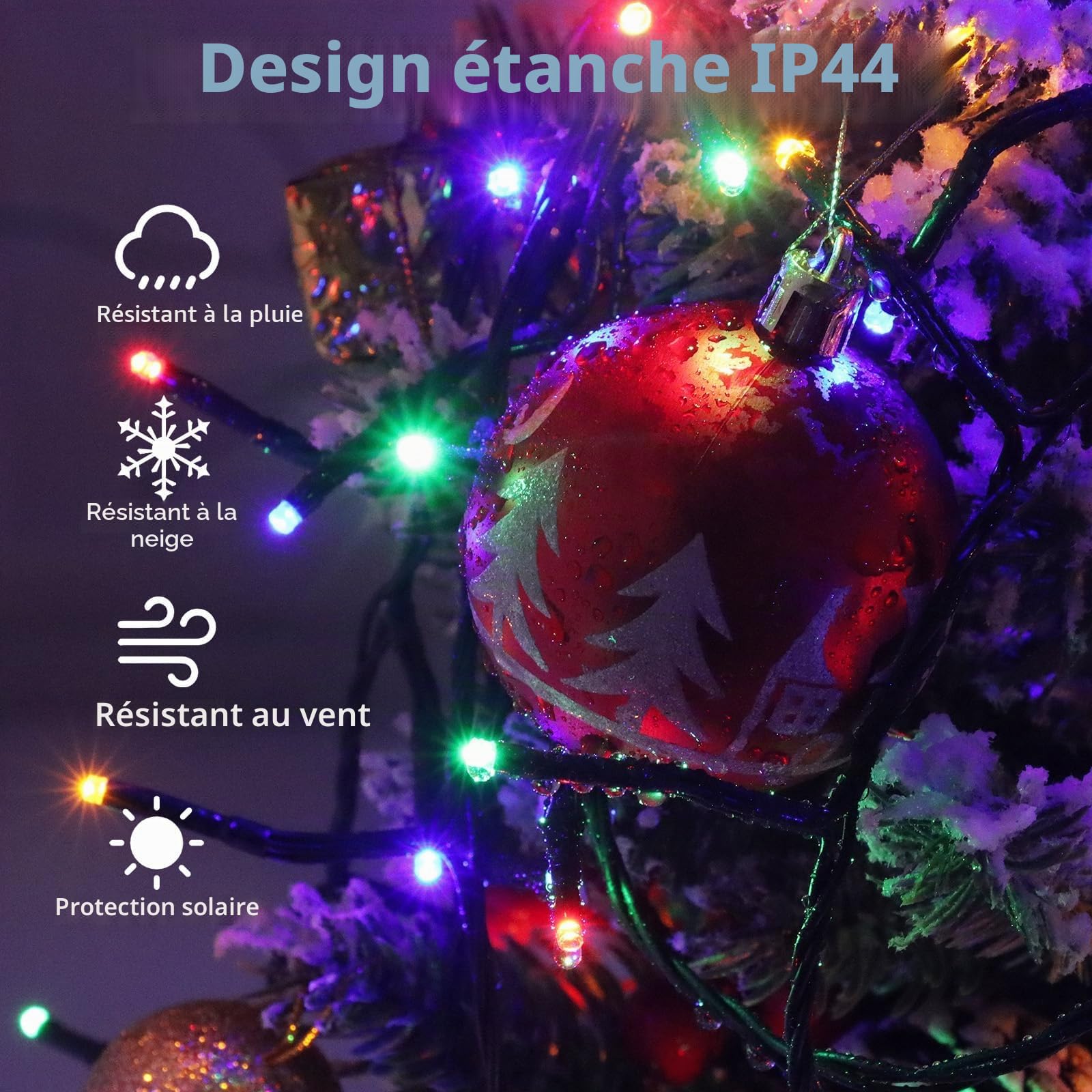 HELESIN Guirlande Lumineuse LED, 1200 LED 18M Multicolore Noël Guirlande Lumineuse D'extérieur avec 12 Modes et Minuterie pour Jardin, éclairage de Noel avec Télécommande pour arbre de Noël