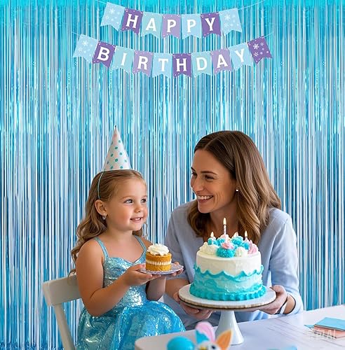 Miniatura 10 de Paquete de 3 cortinas de fondo de plástico con flecos de oropel rosa de 3.3 x 6.6 pies para decoraciones de fiesta de cumpleaños de Halloween 2024