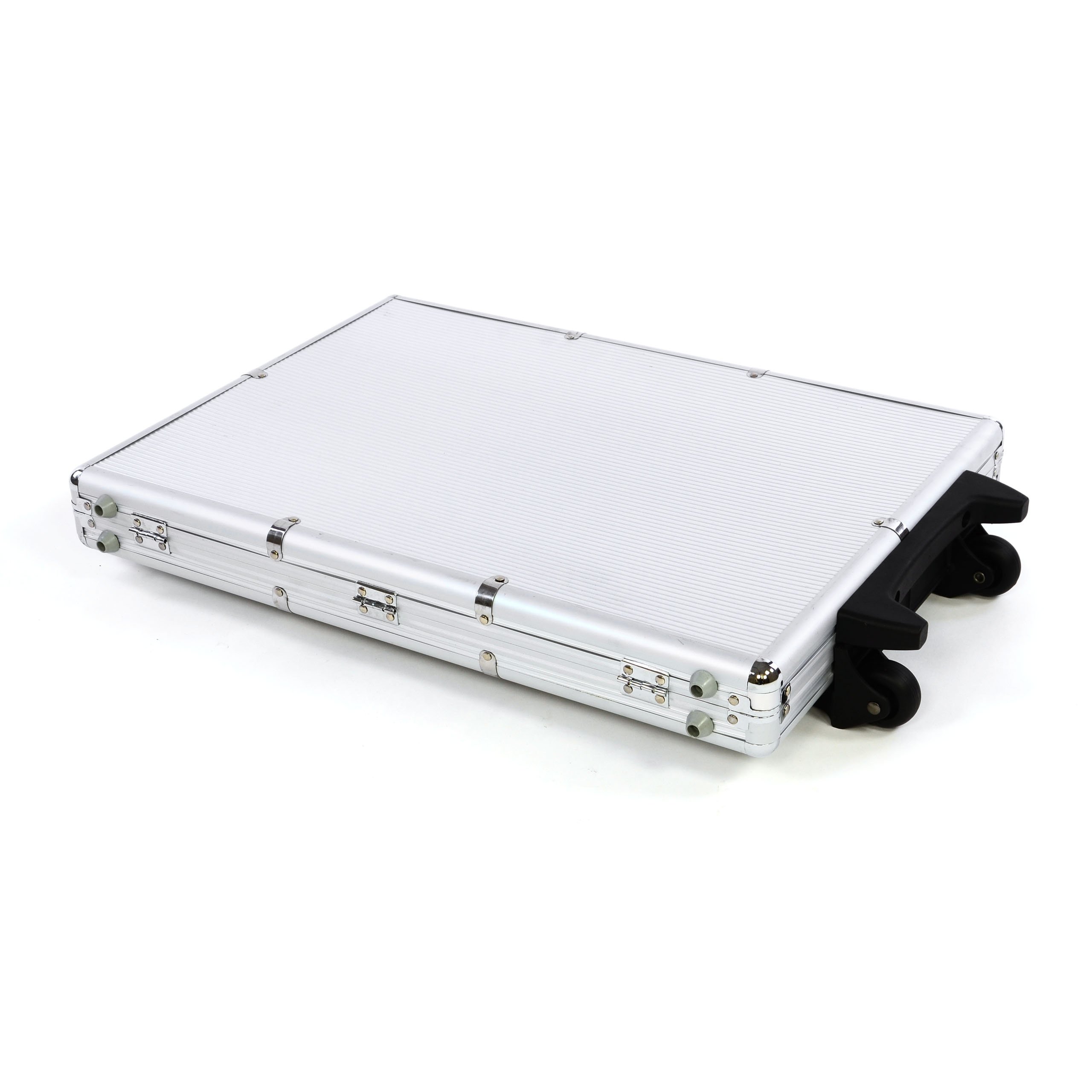 Nexos Trading Poker-Koffer Trolley aus Aluminium gepolstert für bis zu 1000 Chips abschließbar gepolstert mit Zubehör Button, Casino-Würfel, 3X Pokerkarten aus Kunststoff