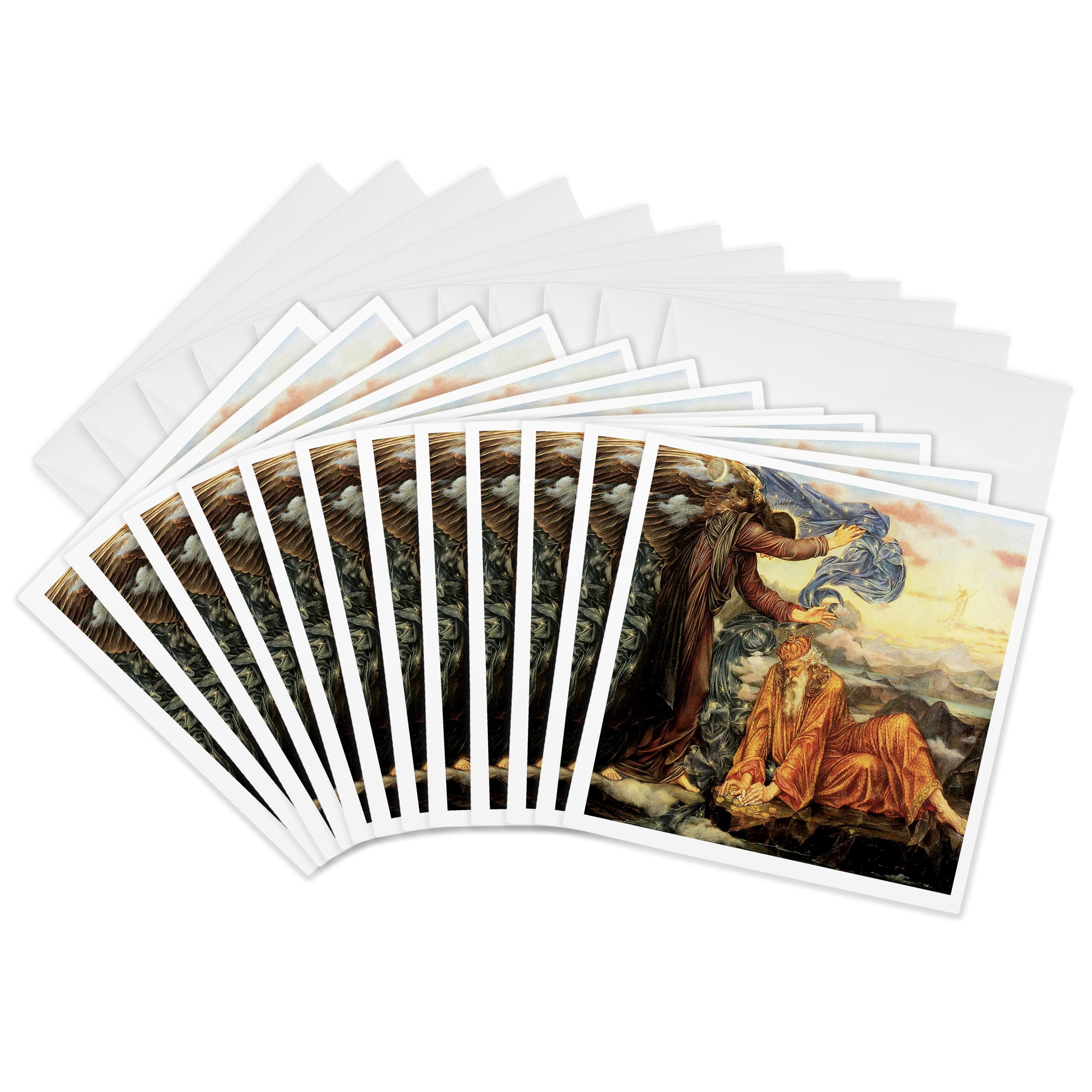 3dRose Greeting Cards - Earthbound by Evelyn De Morgan - 12 Pack - BLN Victorian Era Fantasy Fine Art Collection