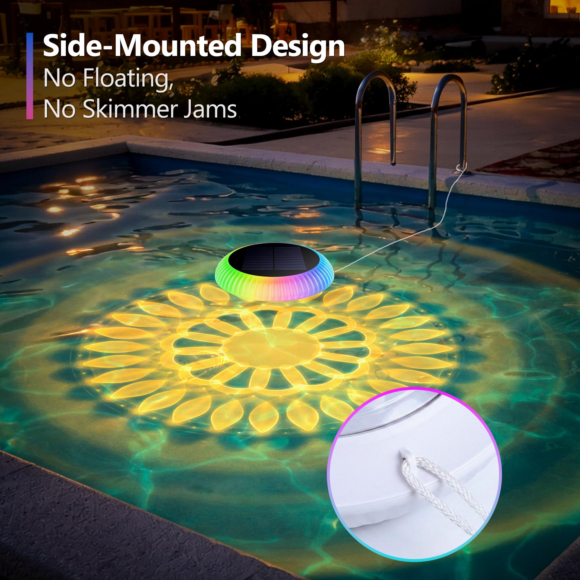 Luz Solar Exterior Jardín, LED Luces Solares Piscina Flotantes Lámpara Exteriores IP67 Impermeable con Control Remoto RGB Luces Subacuática Decoración Iluminación para Acuario Estanque Bañera Fiesta